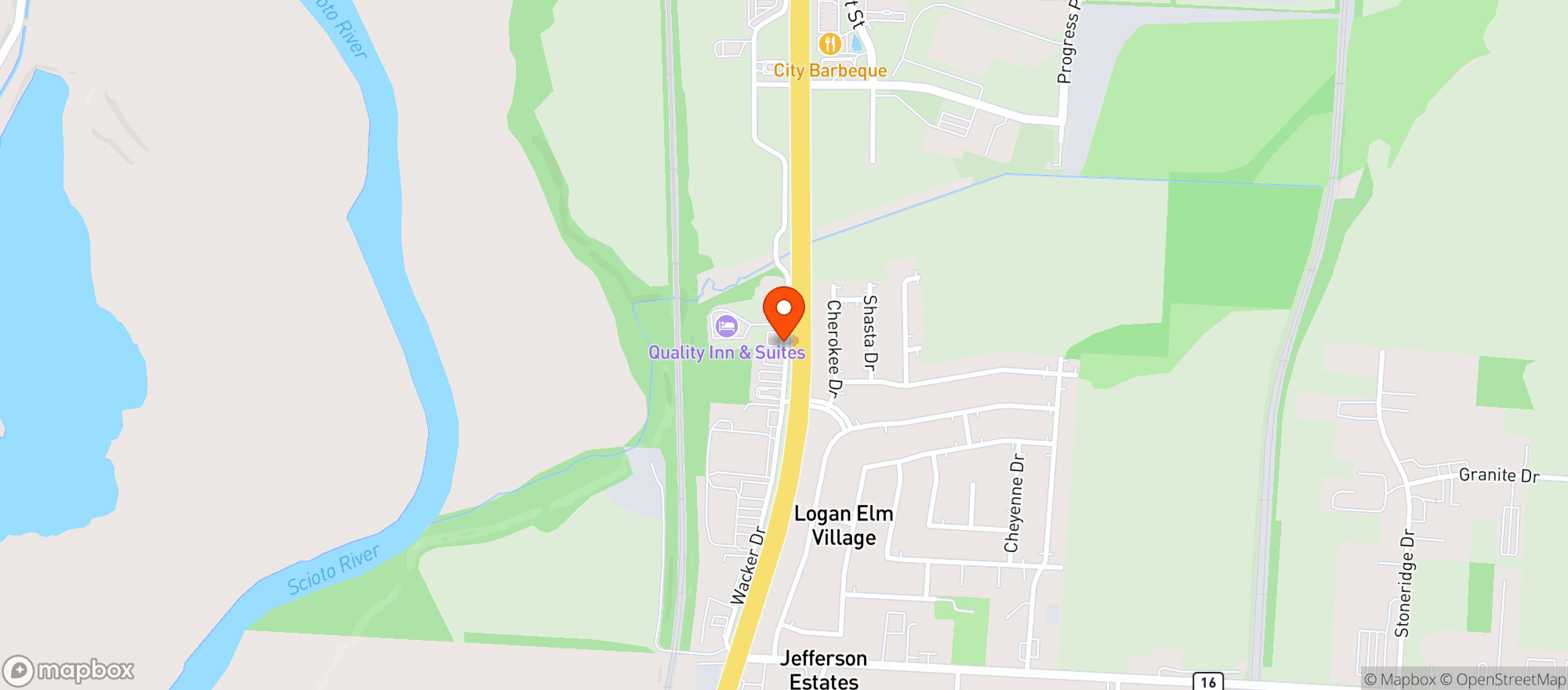 Map showing Circleville Sunoco
