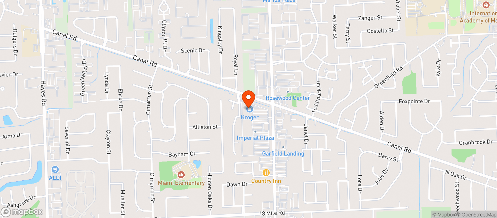 Map showing Kroger