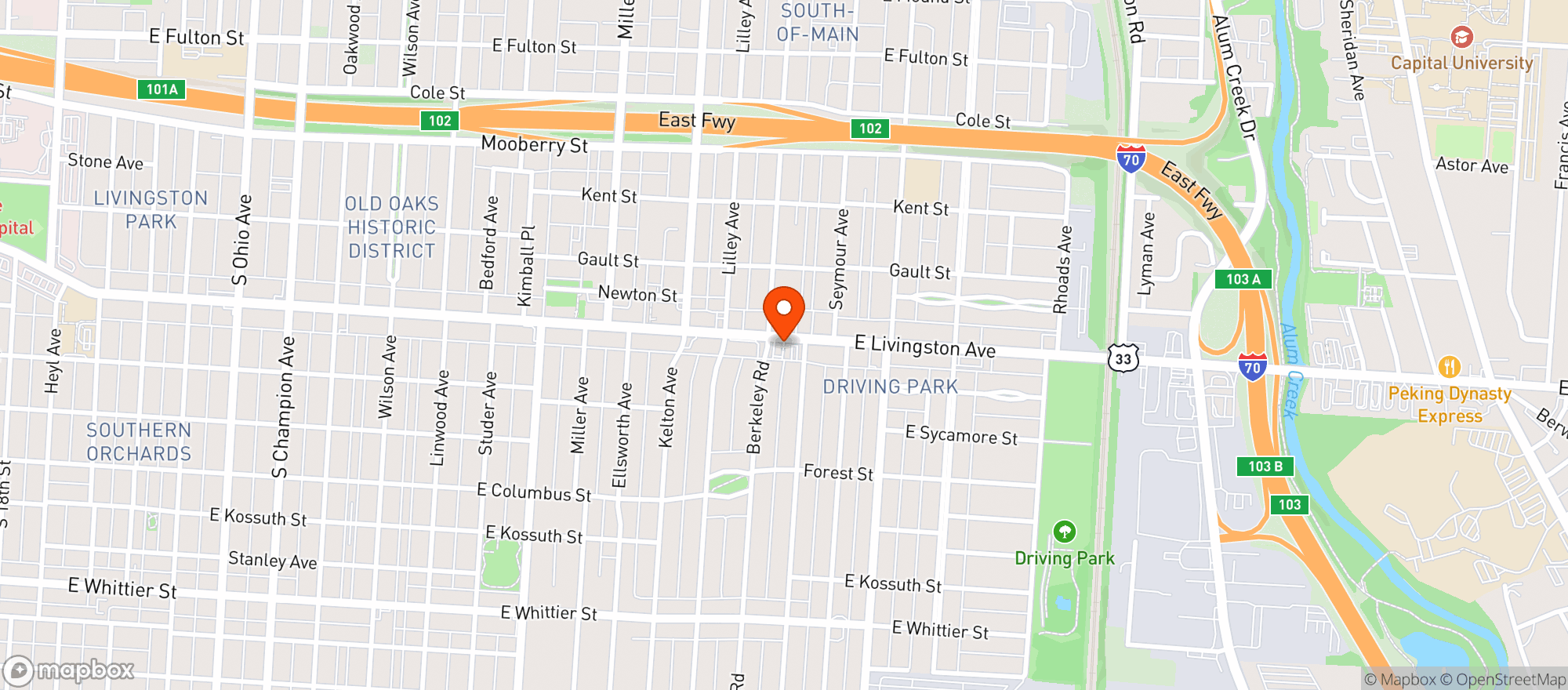 Map showing Family Drive Thru