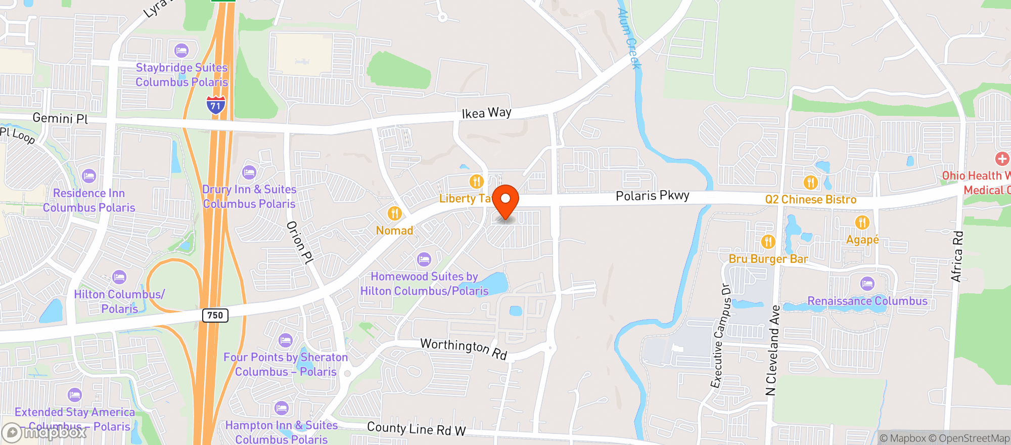 Map showing Fresh Thyme Farmers Market