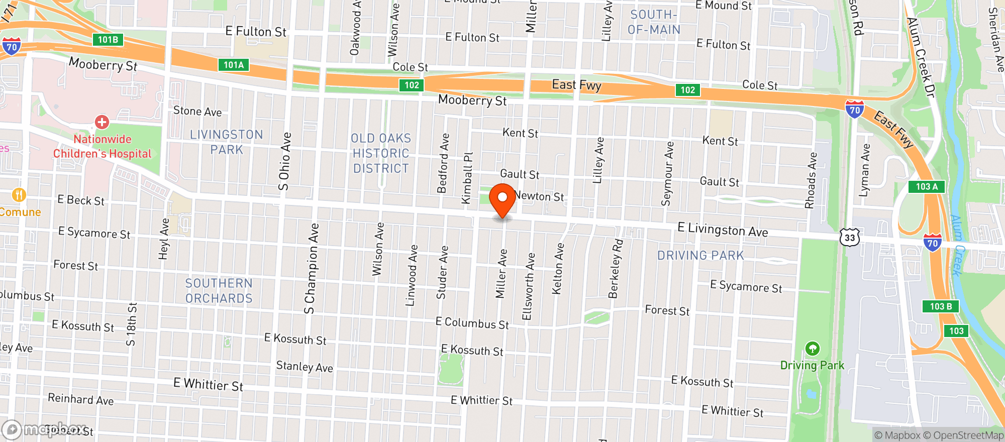 Map showing Kims Market