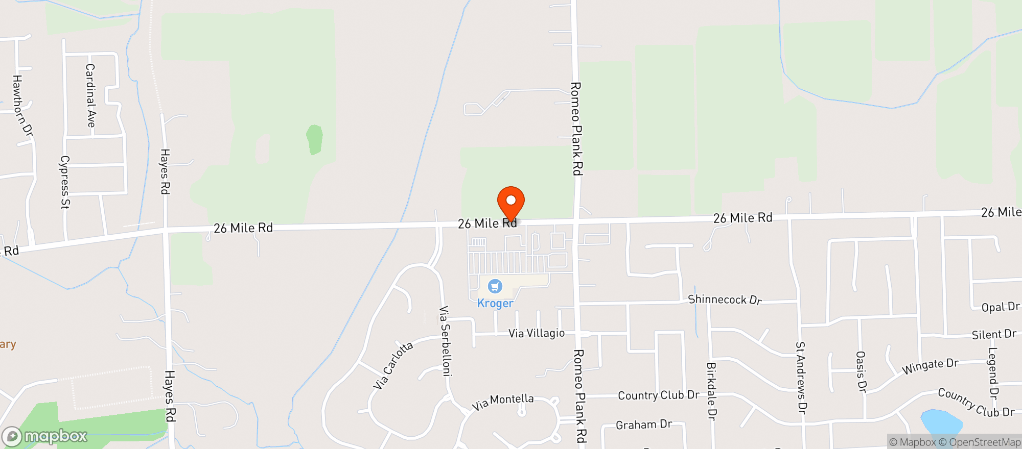 Map showing Kroger Store
