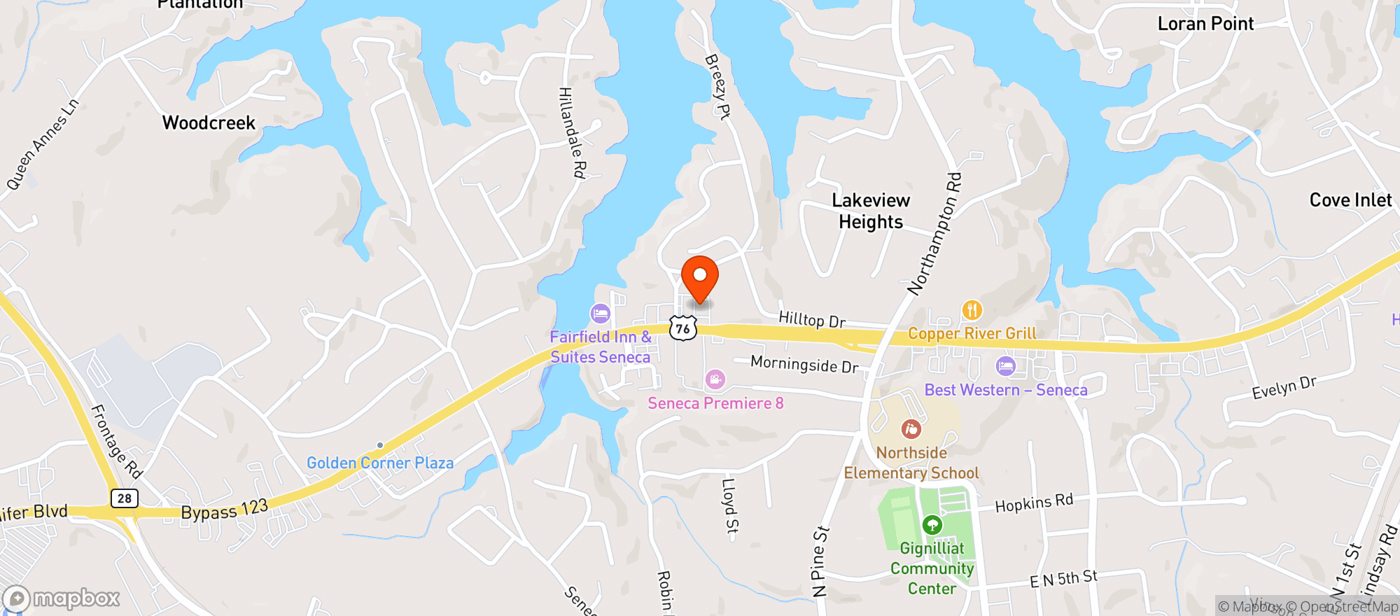 Map showing Applebees Neighborhood Grill & Bar