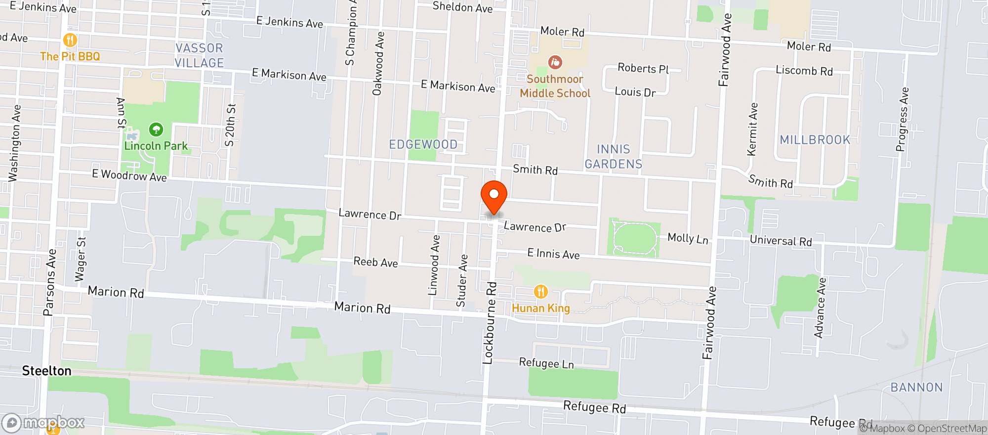 Map showing One Stop Drive Thru
