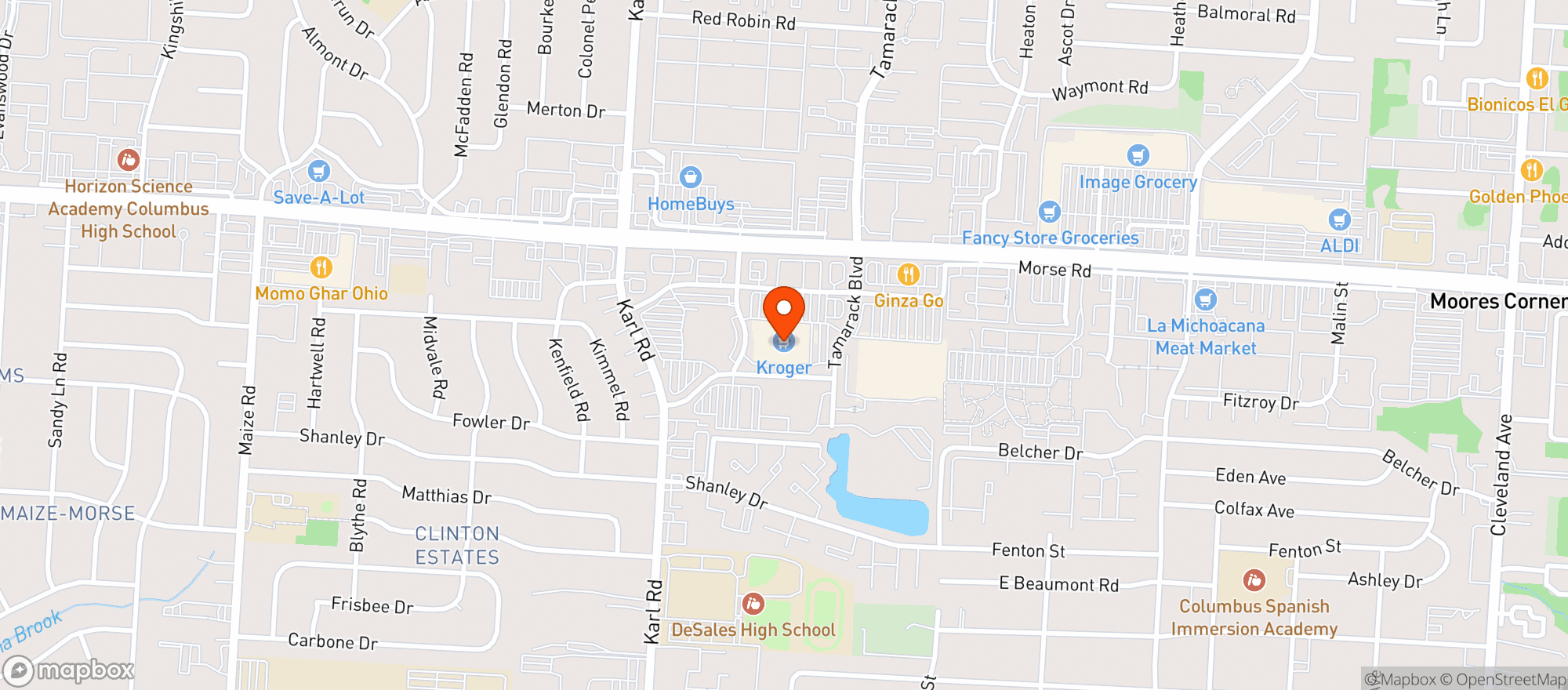 Map showing Kroger