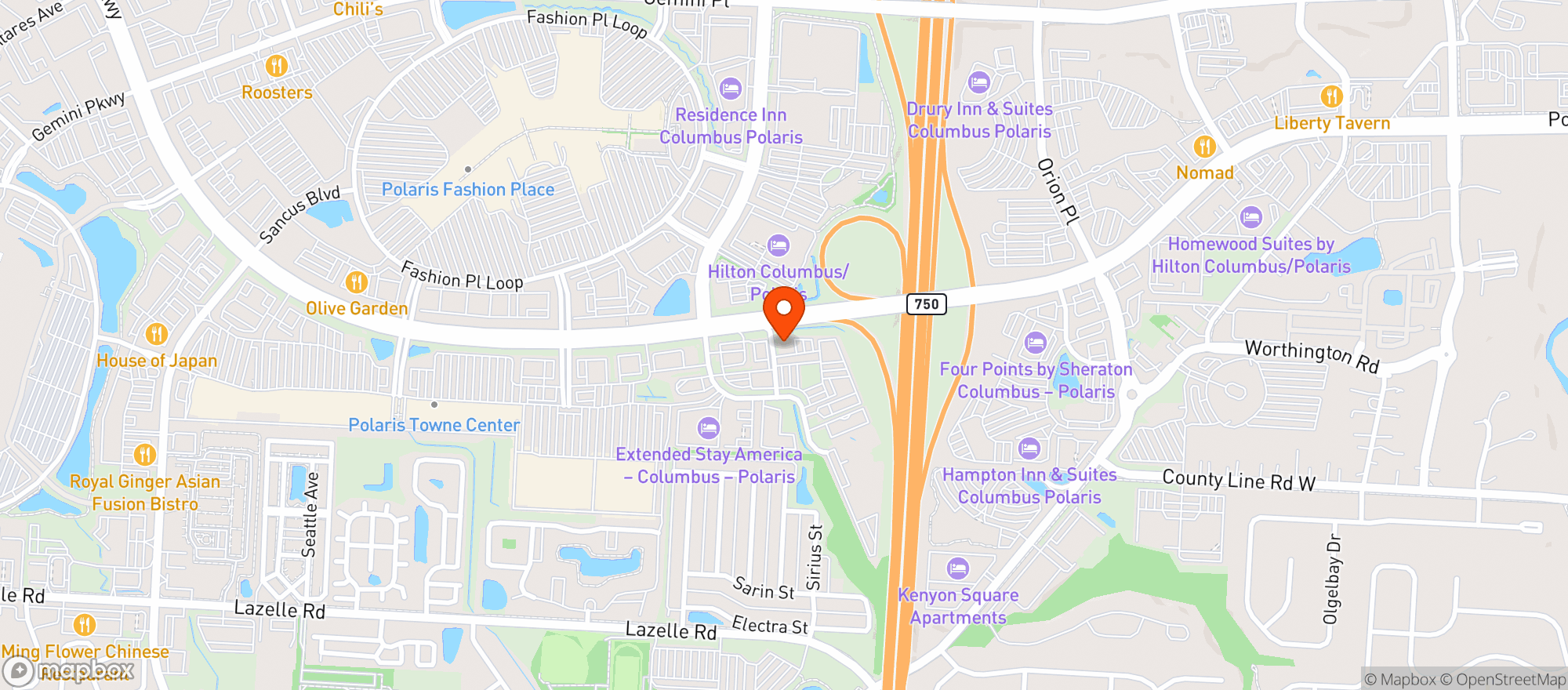 Map showing Twin Peaks