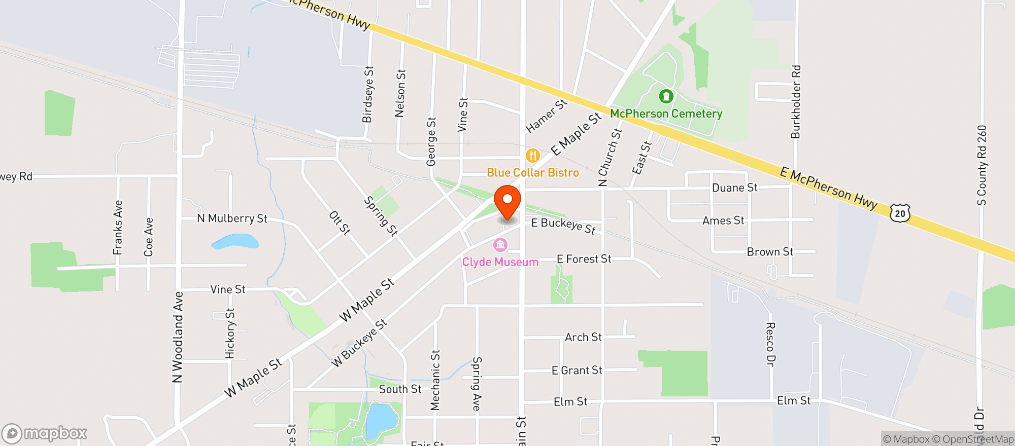 Map showing The Alley