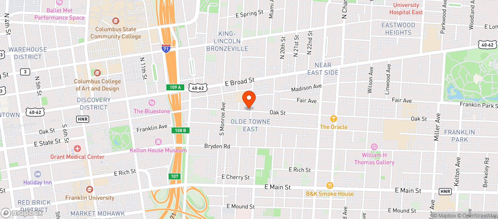 Map showing Osteria (Oak Street)