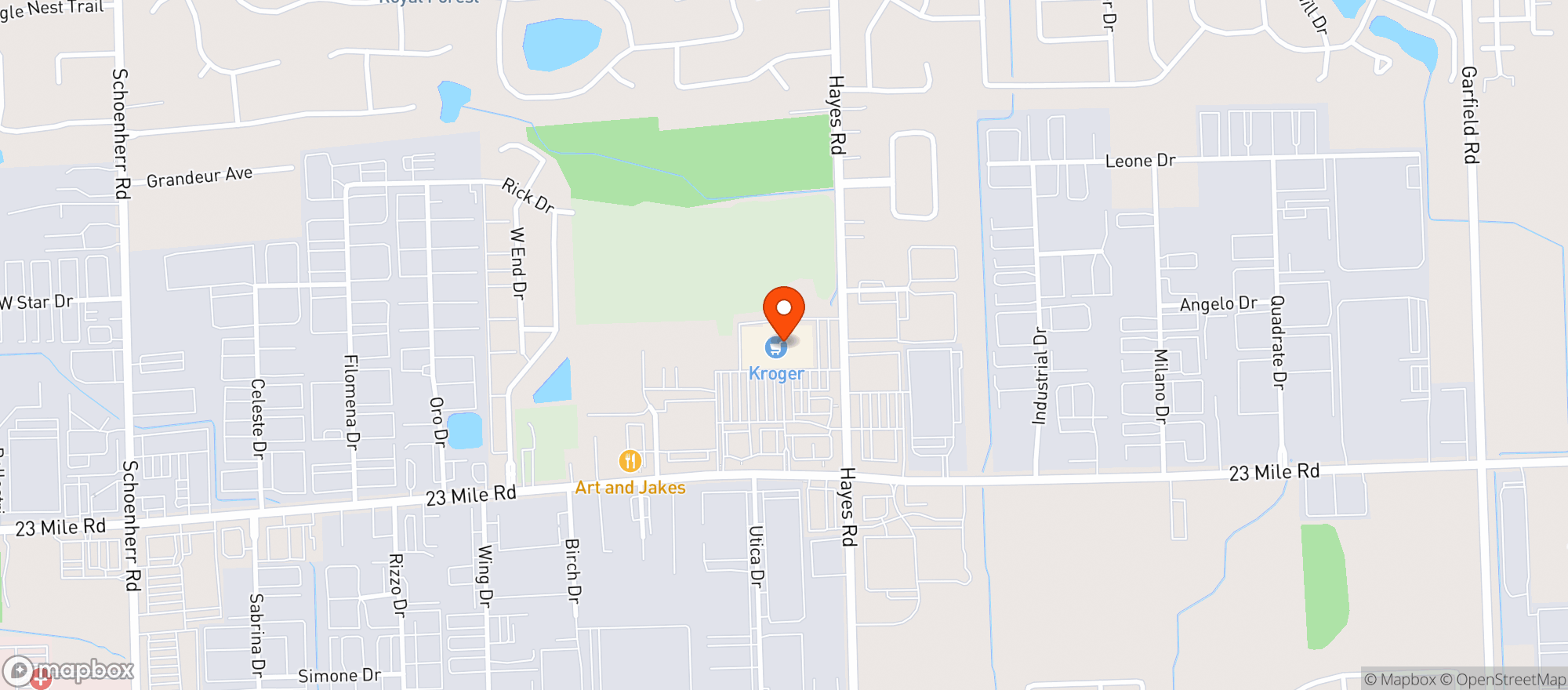 Map showing Kroger