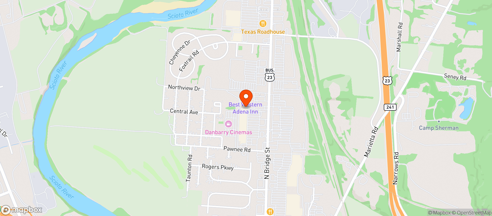 Map showing Smoker Friendly WV 19