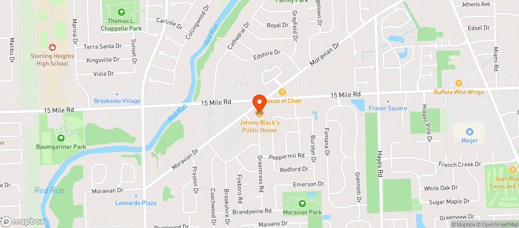 Map showing Johnny Blacks Public House
