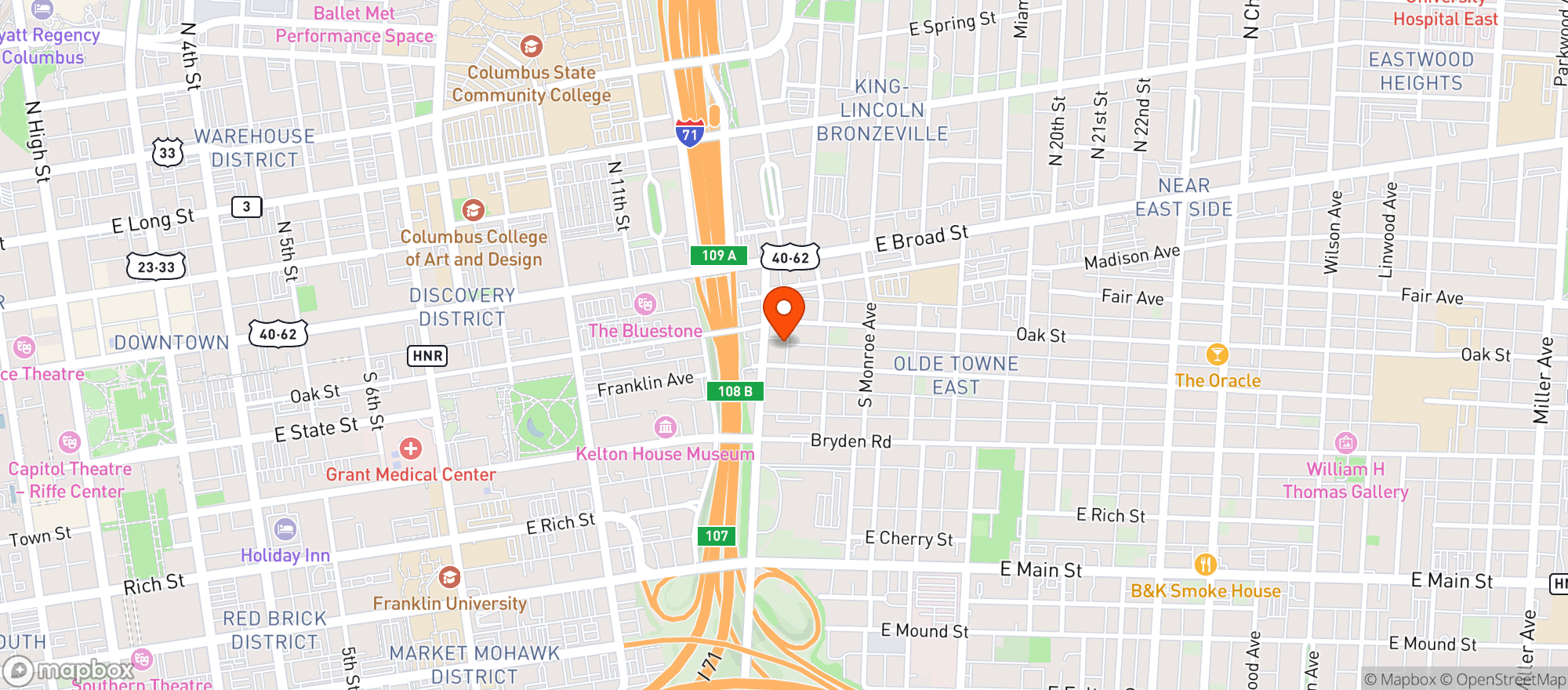 Map showing Corner Stone Craft Beer
