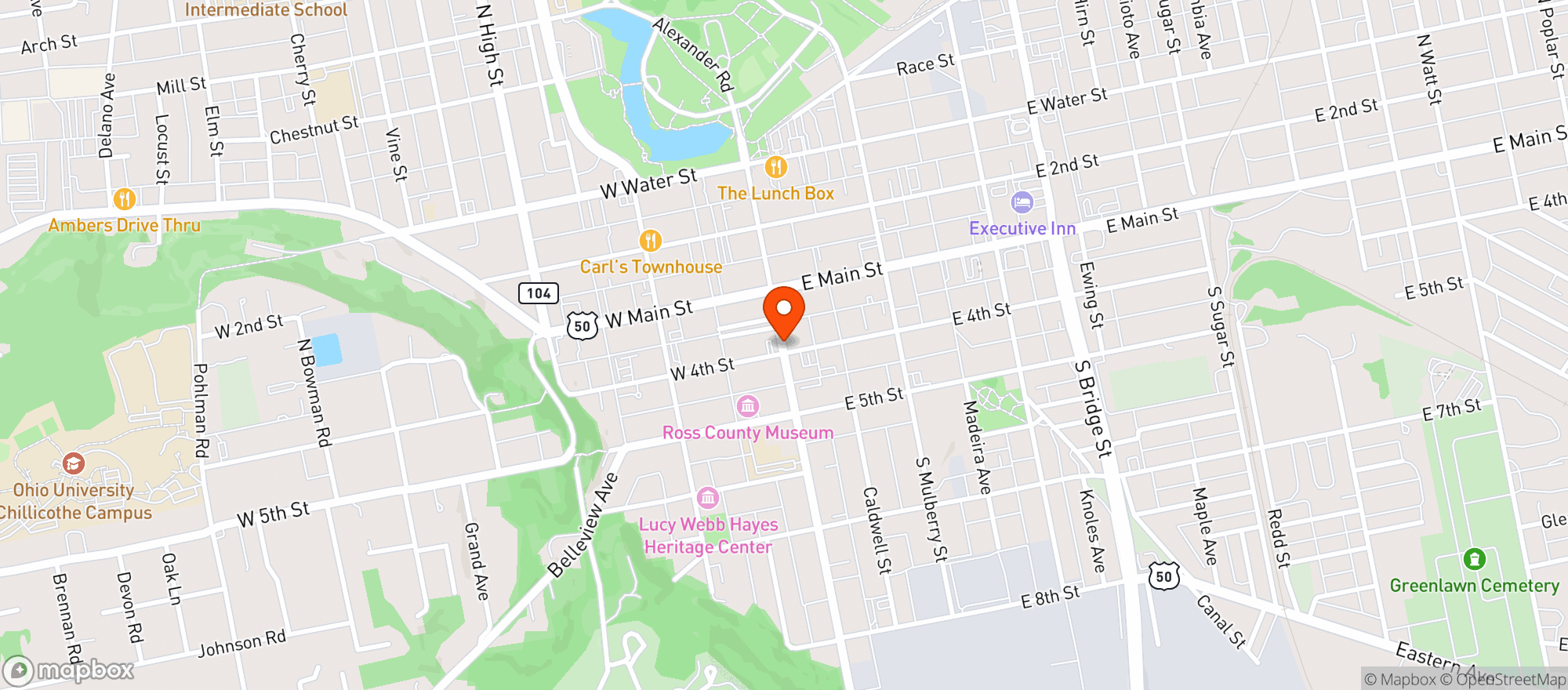 Map showing Paper City Coffee