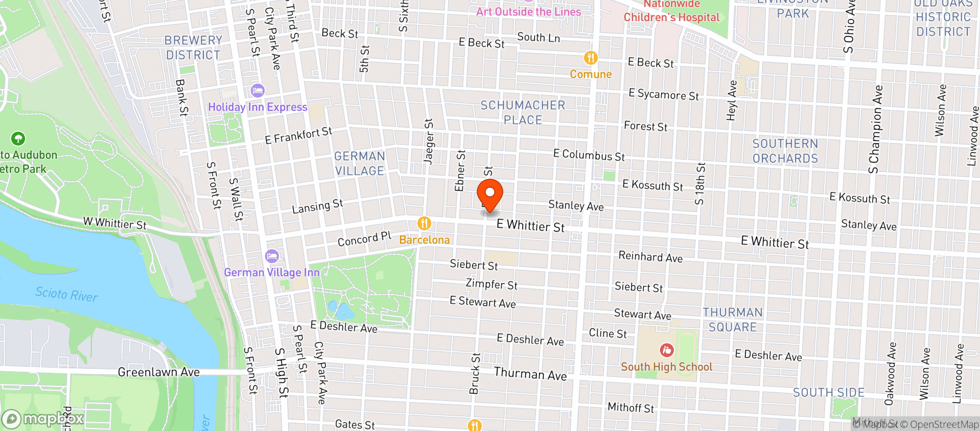 Map showing Hey Hey Bar & Grill