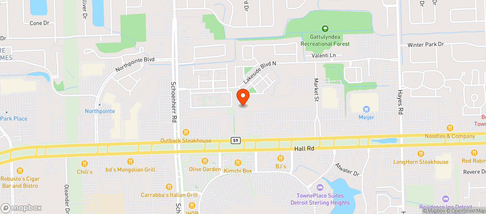Map showing BETTERHEALTH MARKET (SHELBY TOWNSHIP)