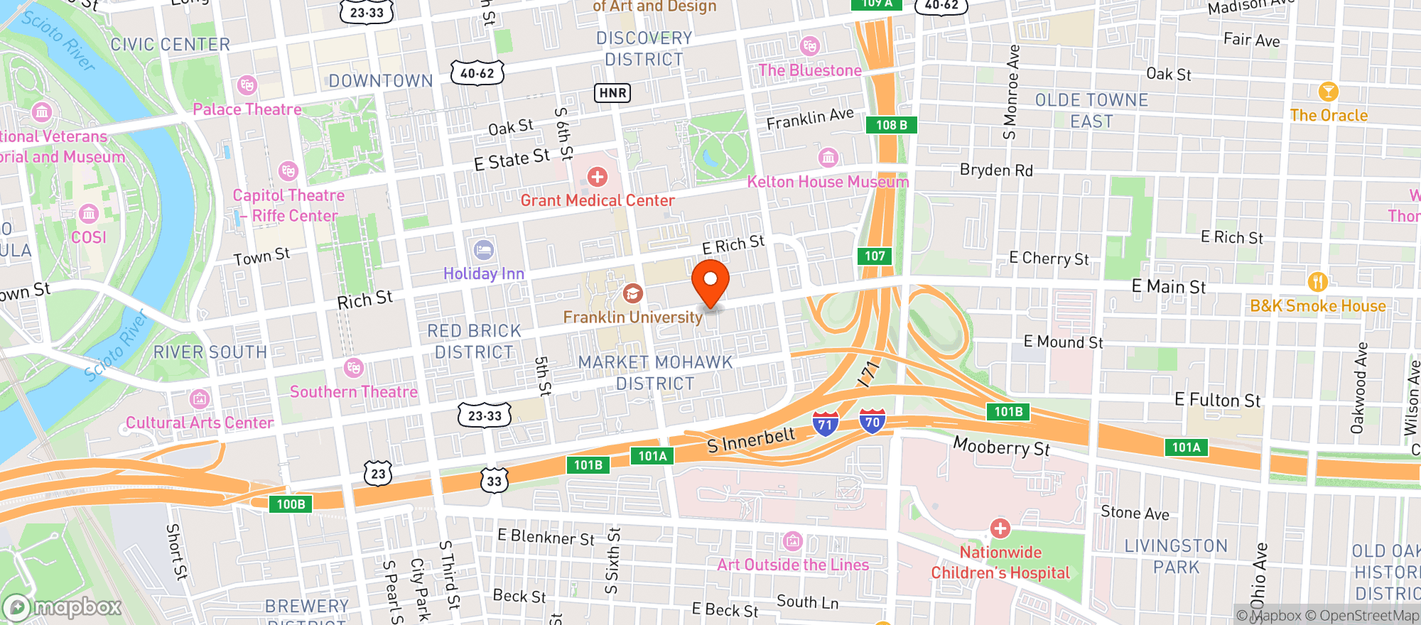 Map showing Indian Oven