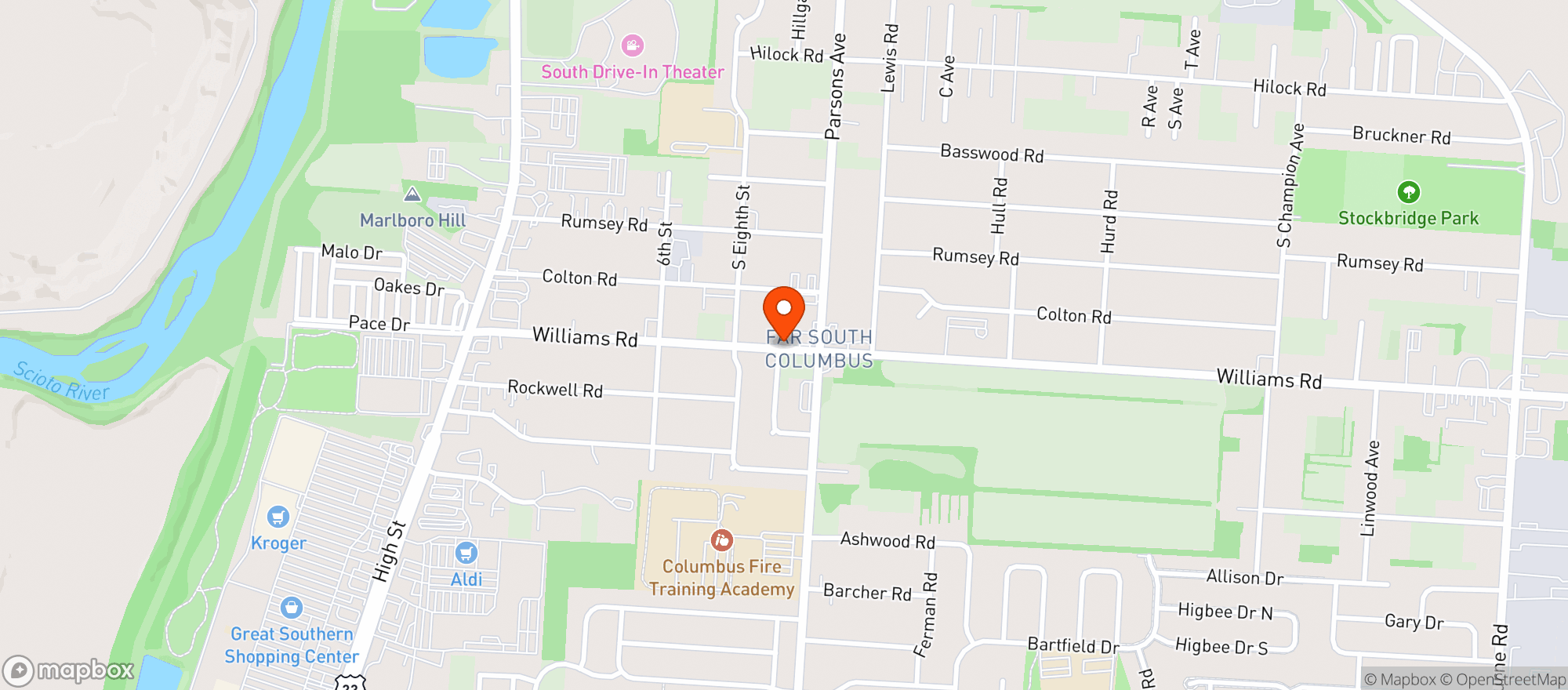 Map showing Express Beverage Center