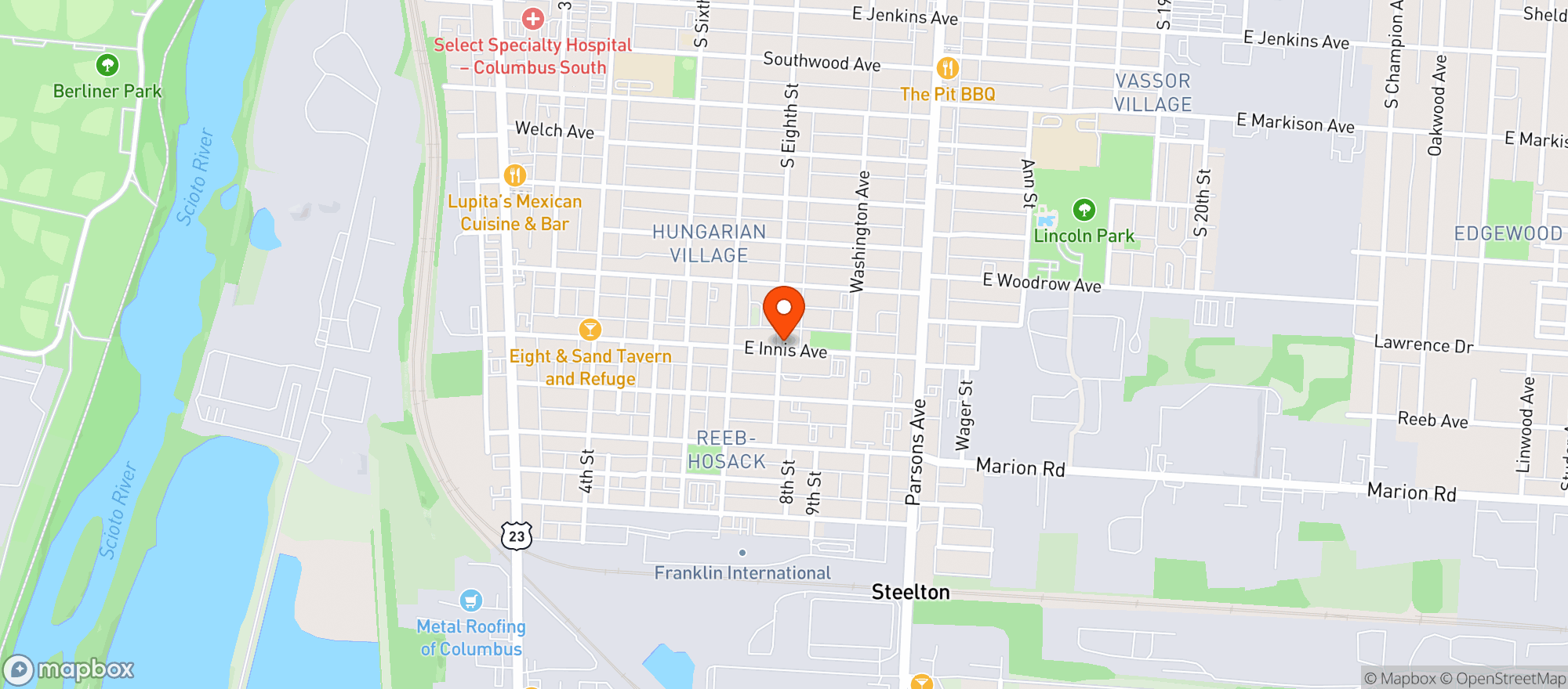 Map showing Tara Hall