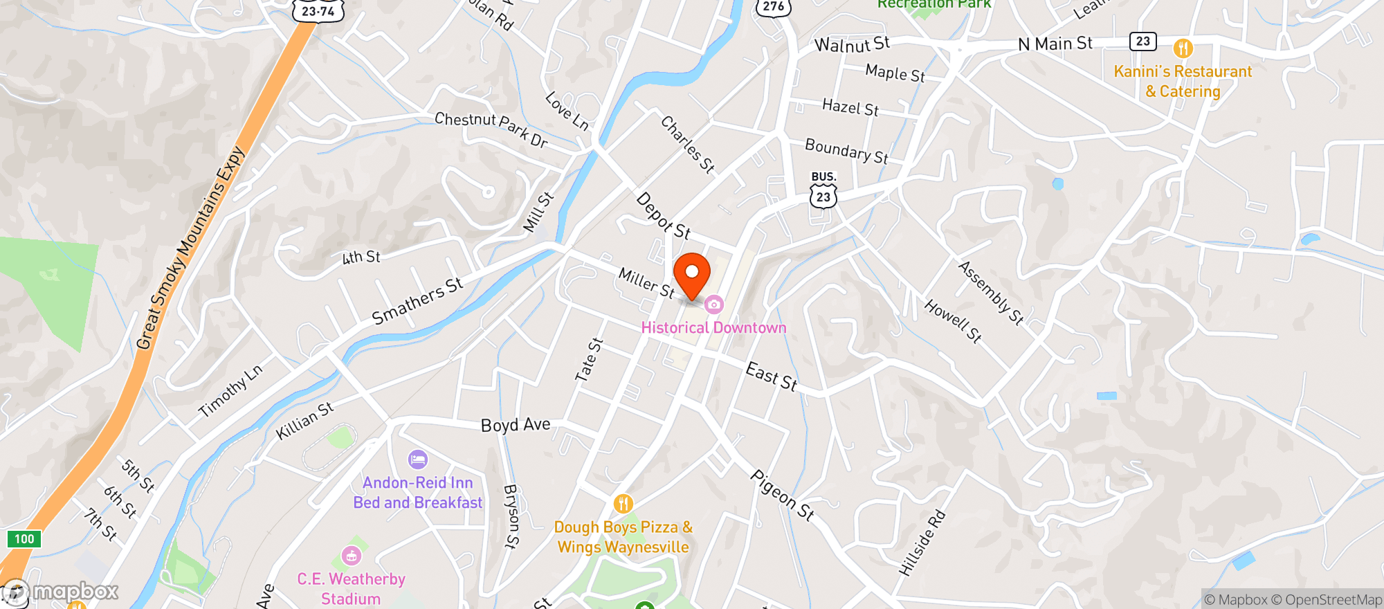 Map showing Sweet Onion Restaurant
