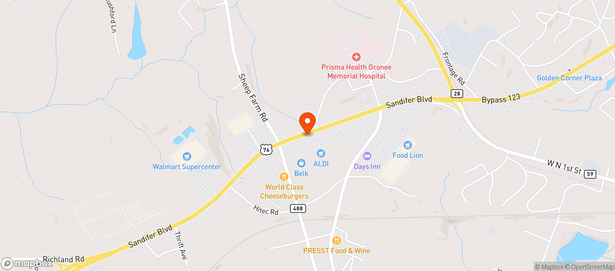 Map showing Gnc