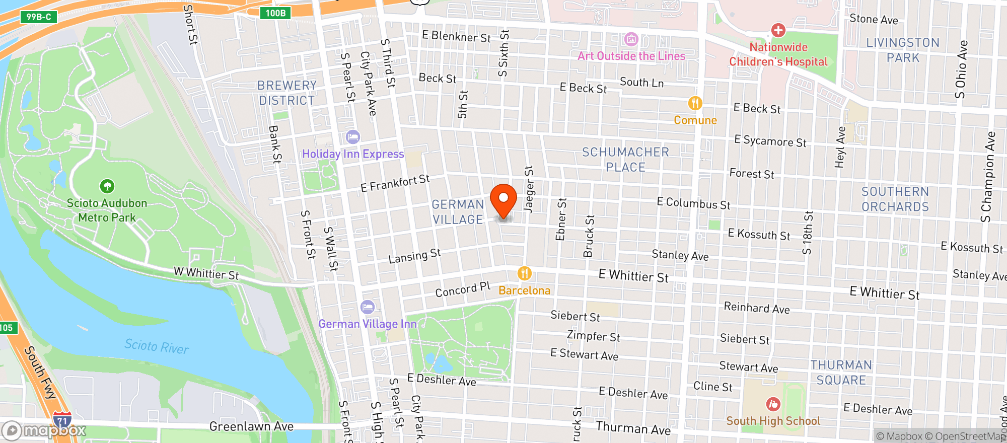 Map showing Schmidts Sausage Haus