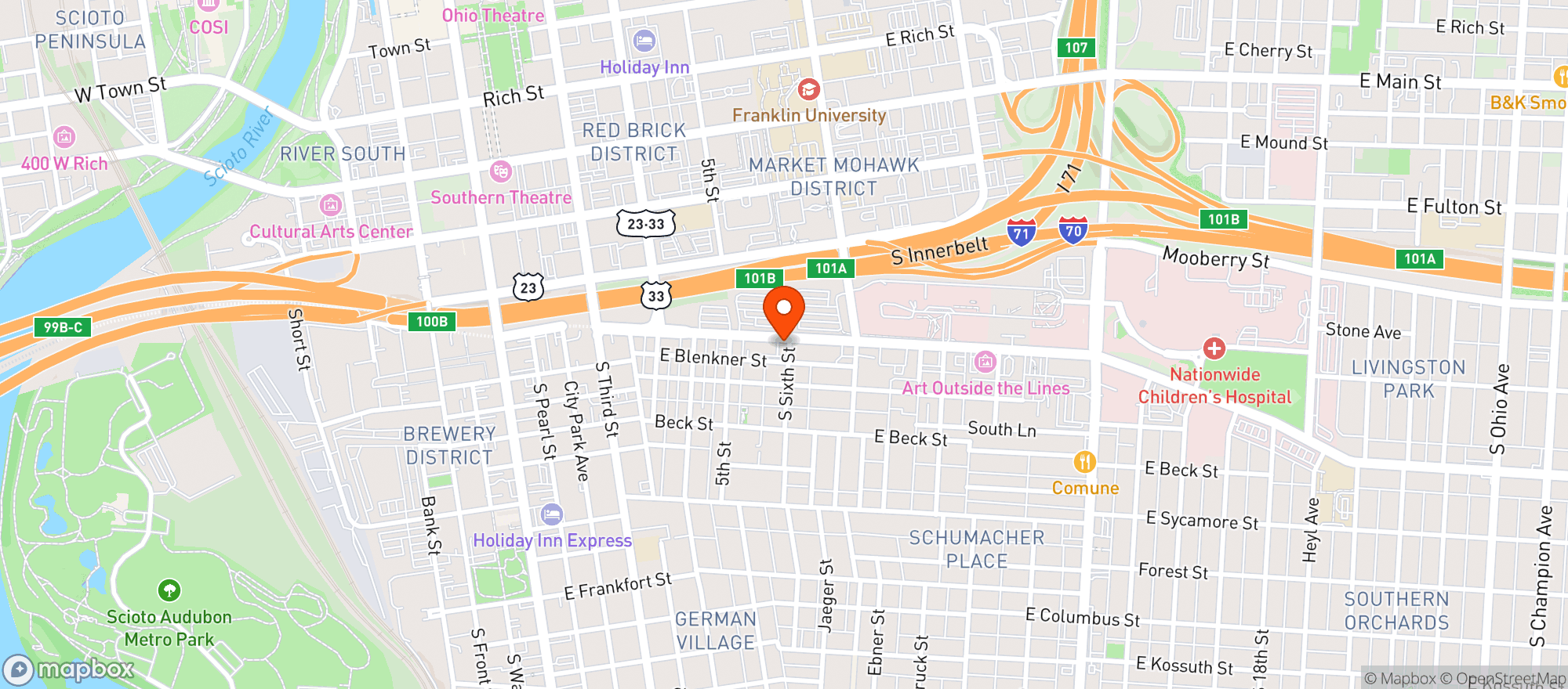 Map showing Bendi Wok N Bar