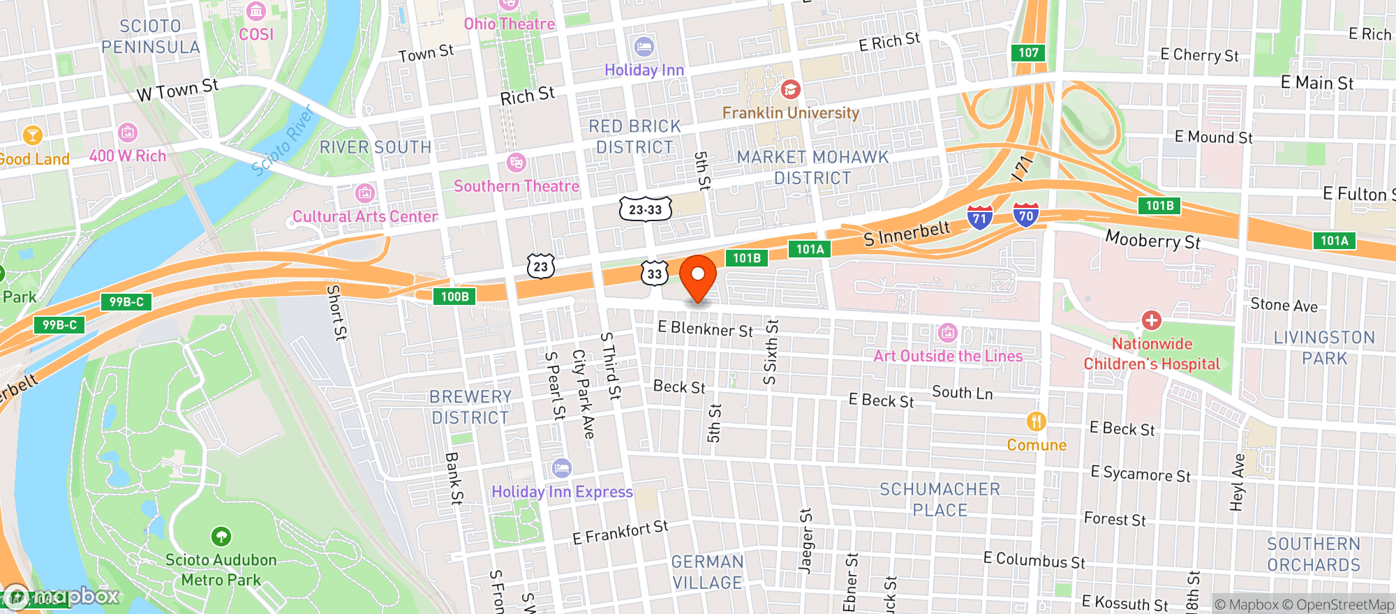 Map showing Club 185