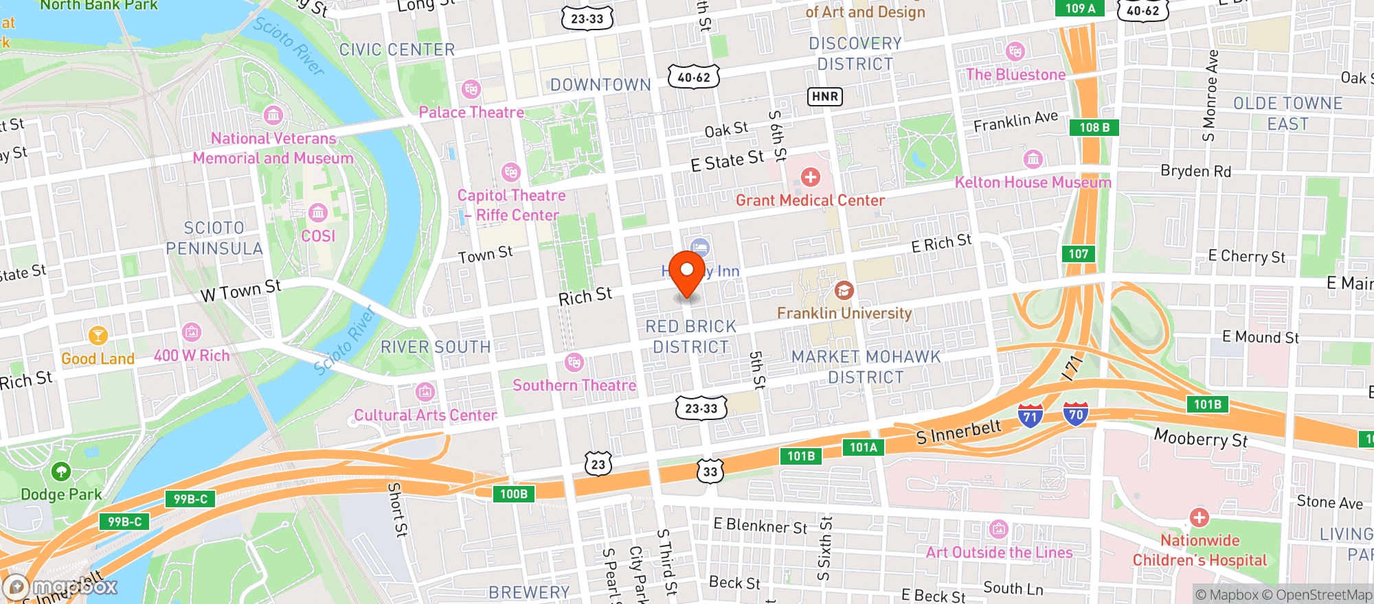 Map showing Dirty Franks