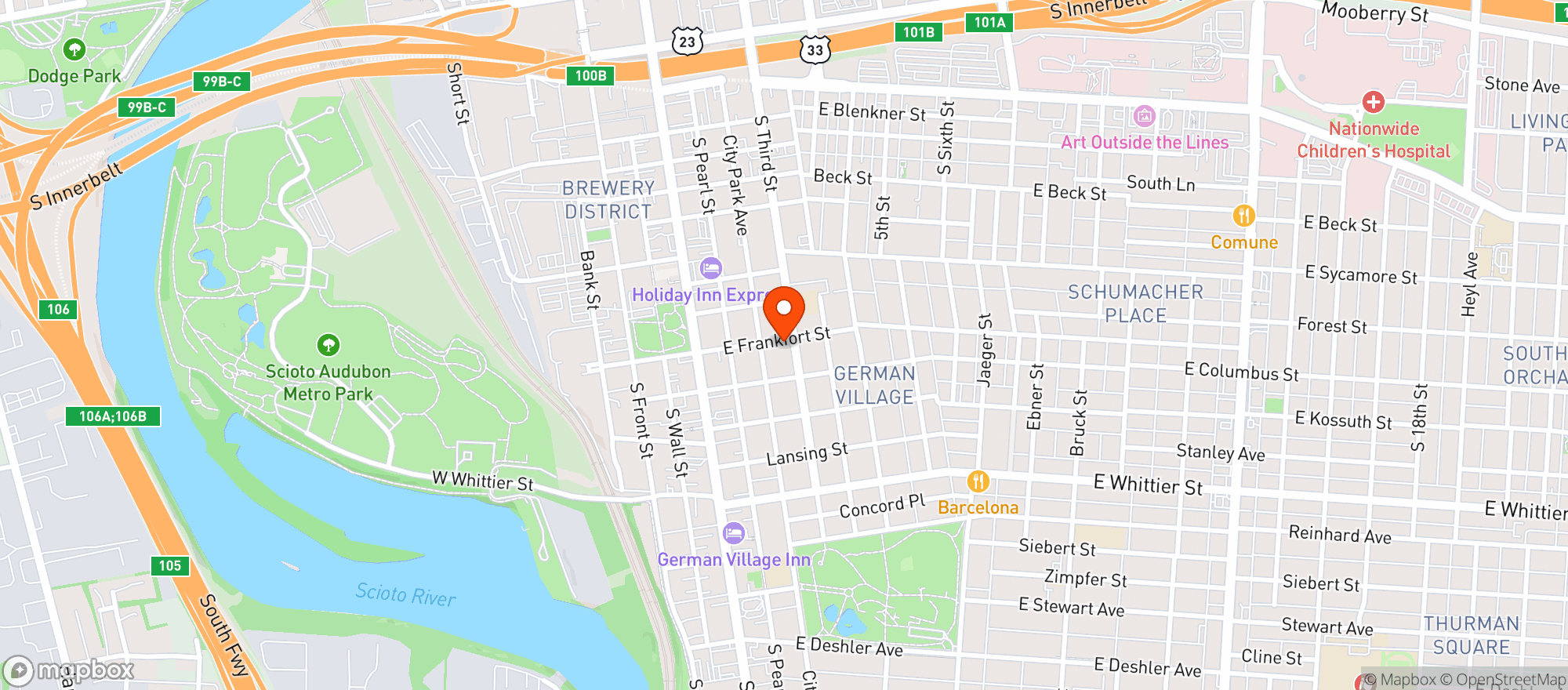 Map showing Chapman's Eat Market