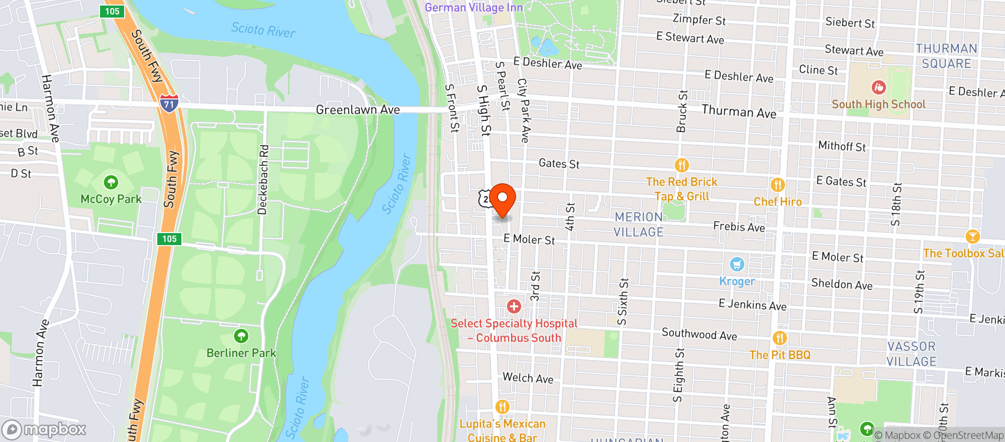 Map showing Straight Up Smoke Shop & Food Mart