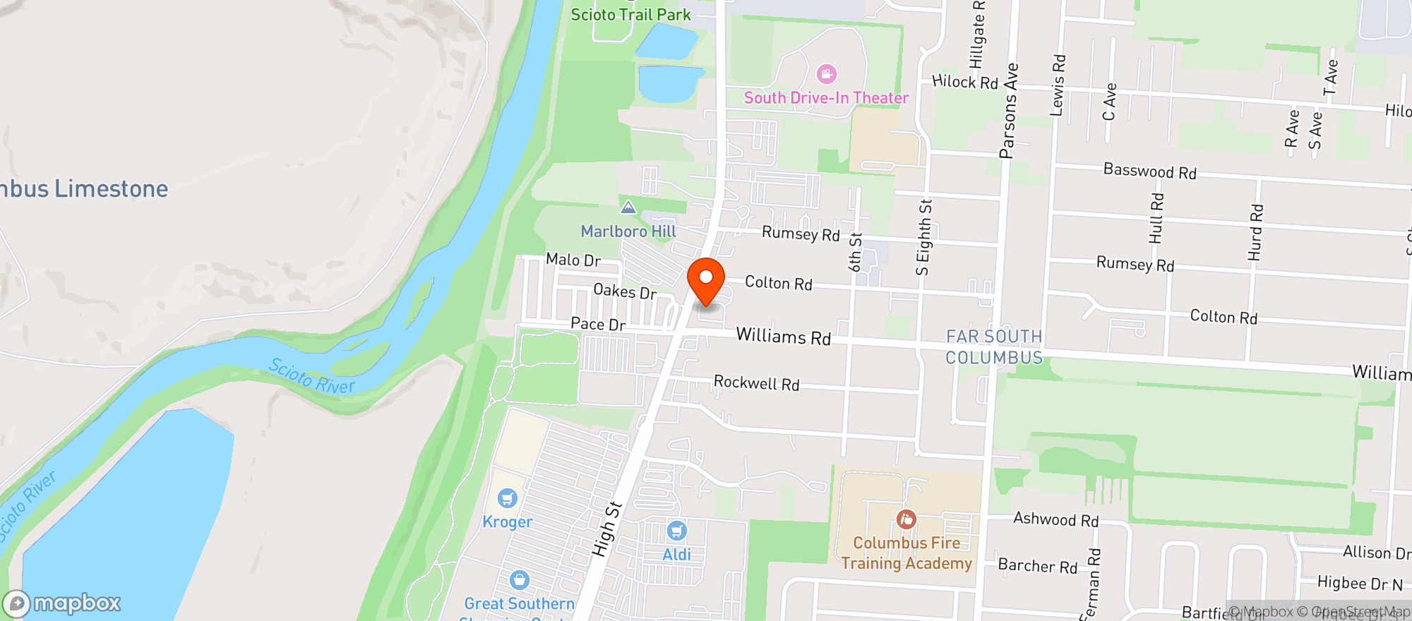Map showing Cvs