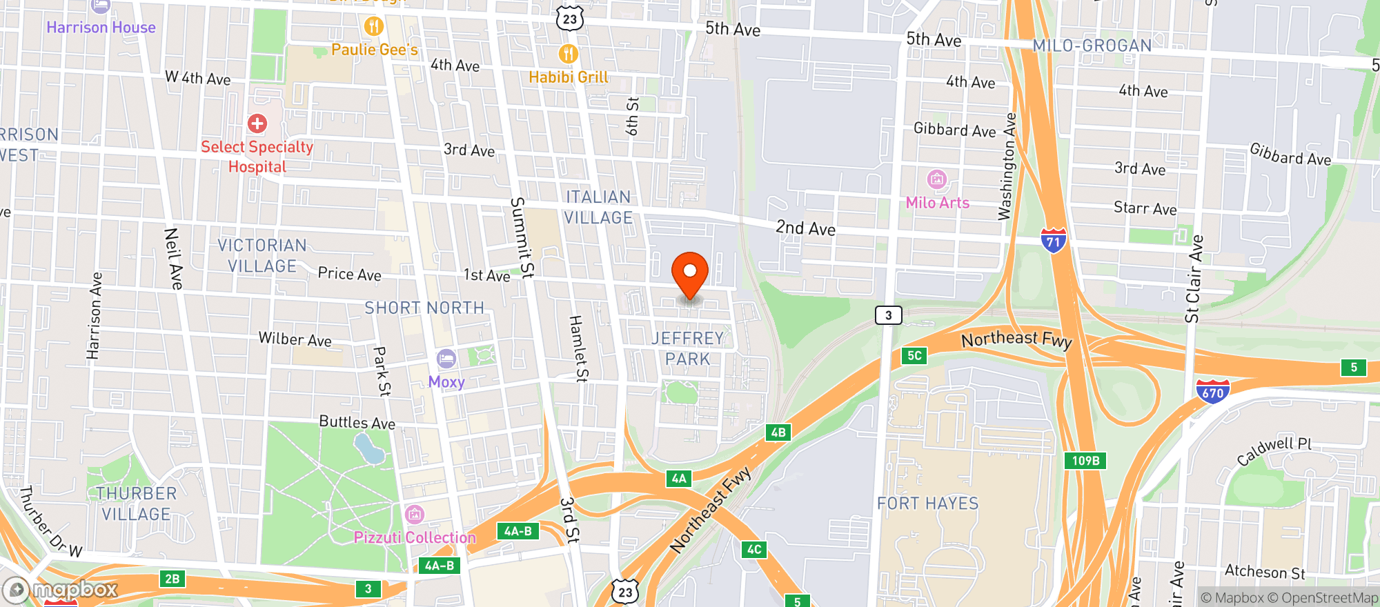 Map showing Bada Bean Bada Booze