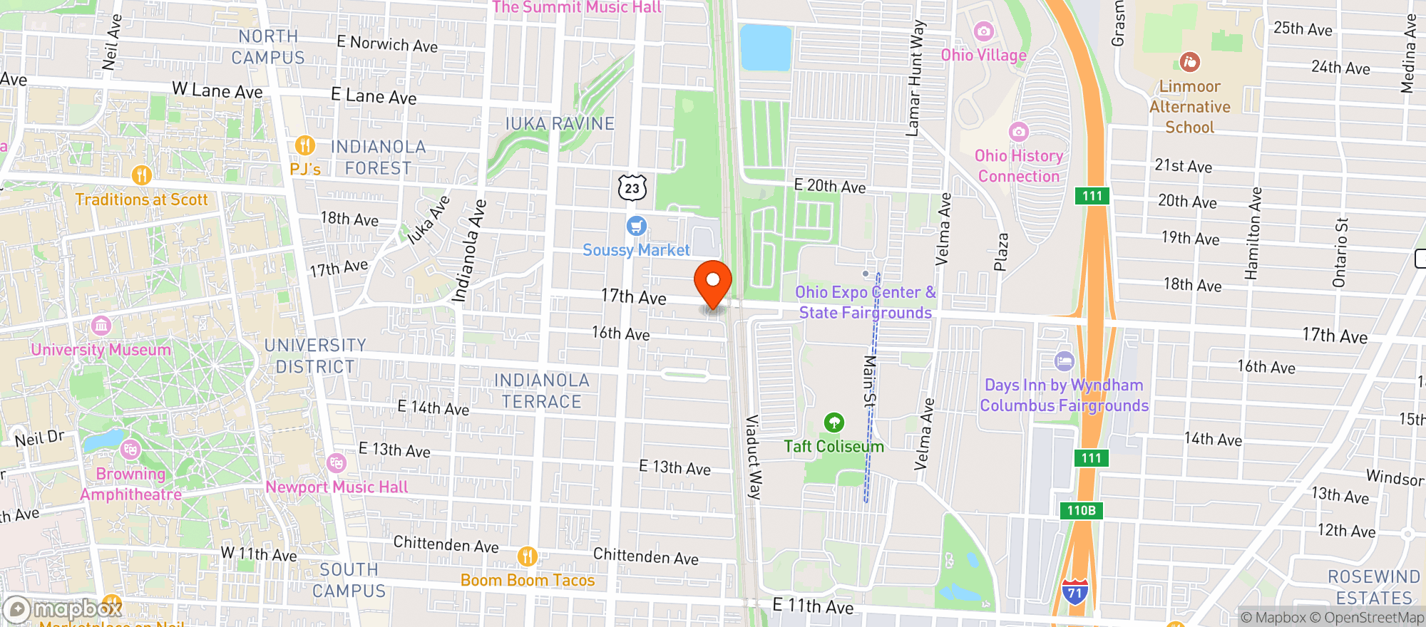 Map showing Camps Carryout