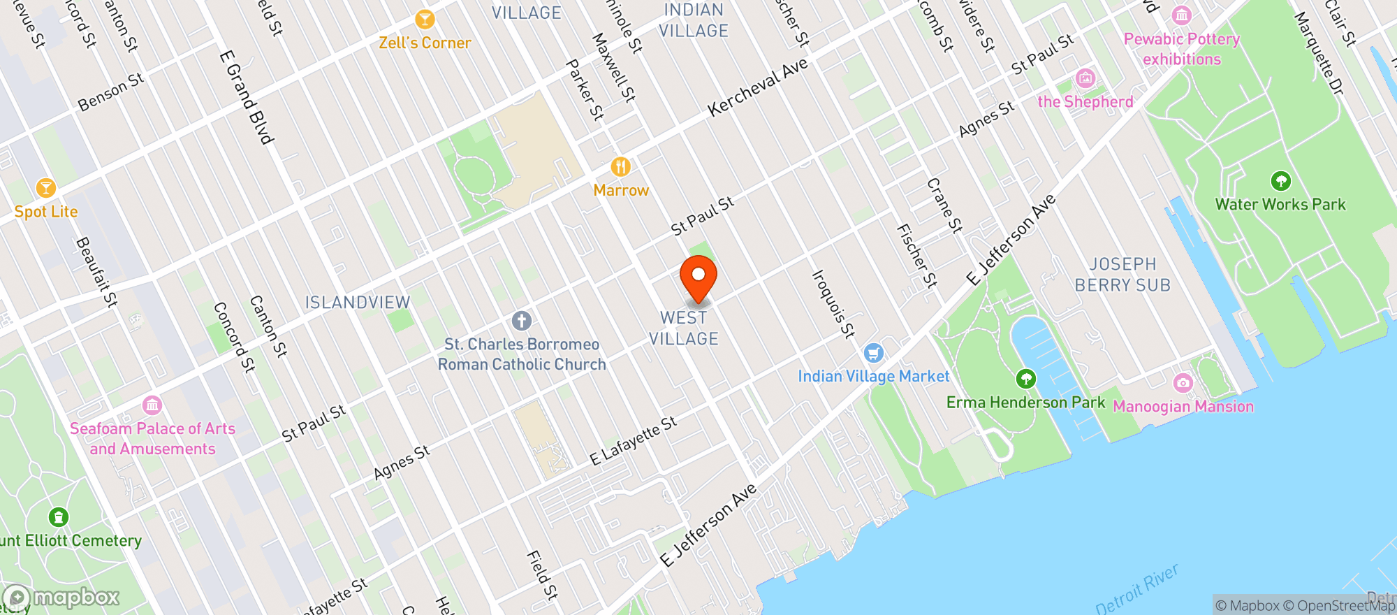 Map showing Metropolitan Bar & Kitchen