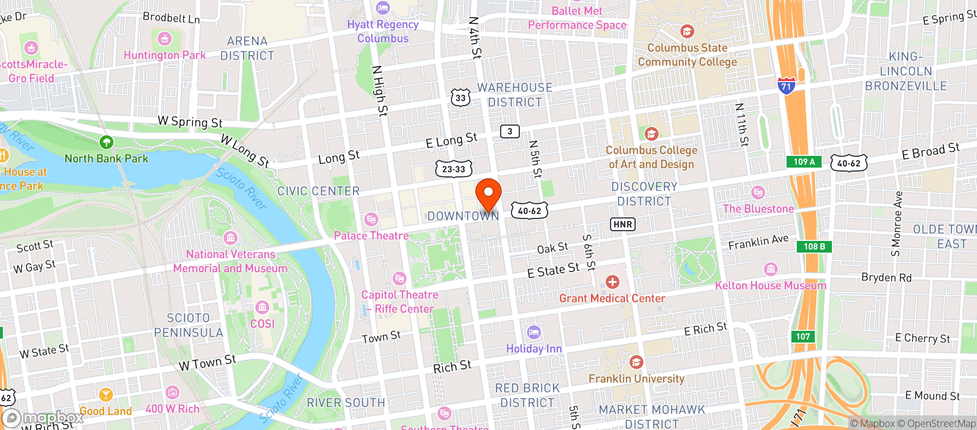 Map showing Athletic Club Of Columbus