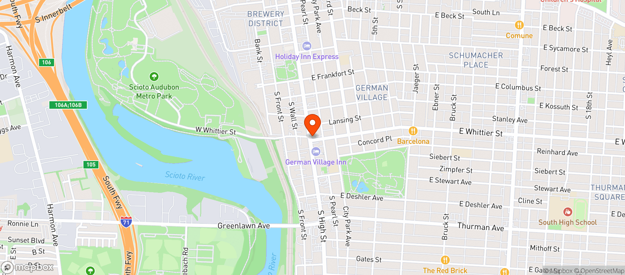 Map showing Planks Garden