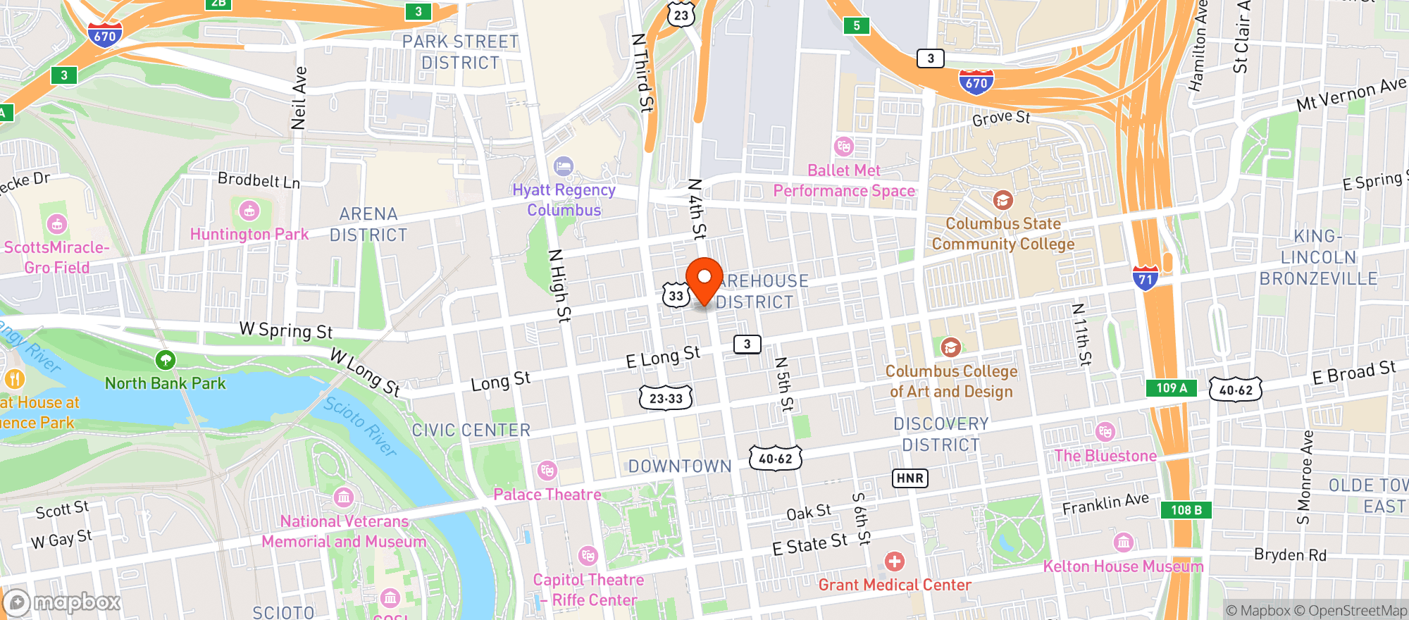 Map showing Jackie O's