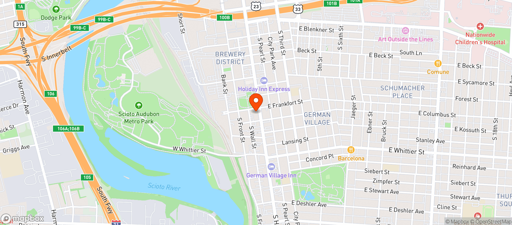 Map showing Local Cantina