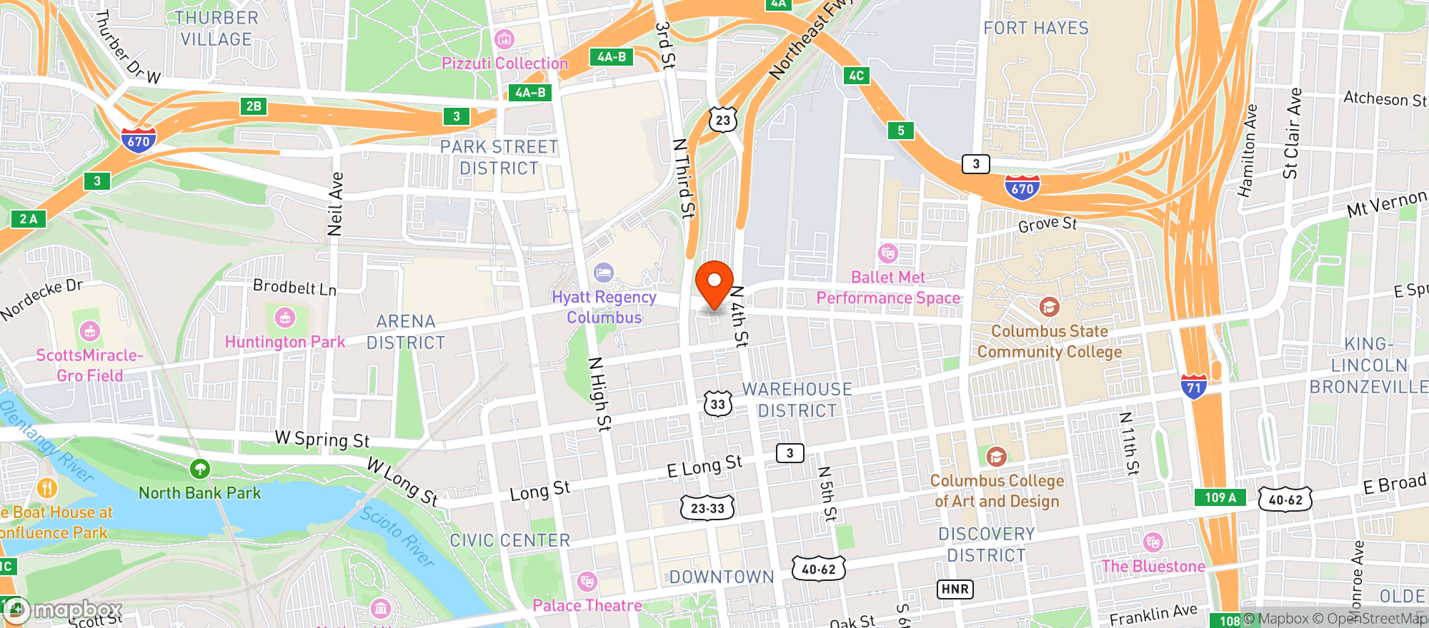 Map showing Flat Iron