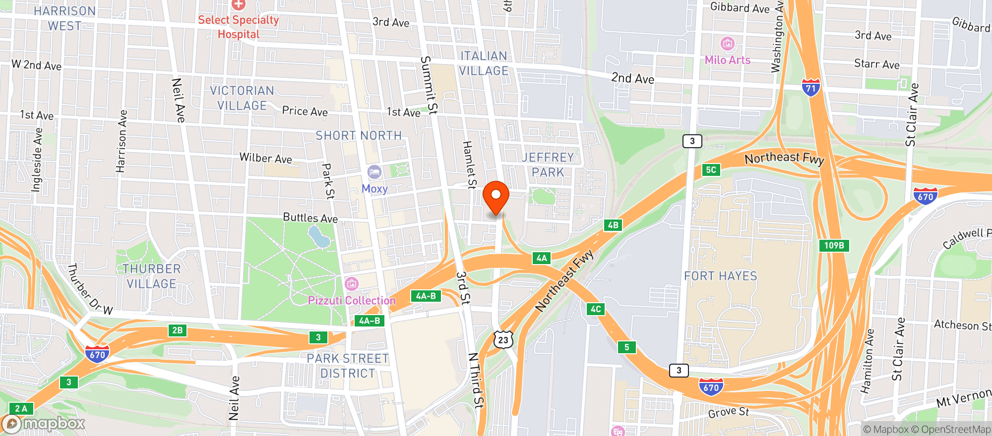 Map showing City Tavern