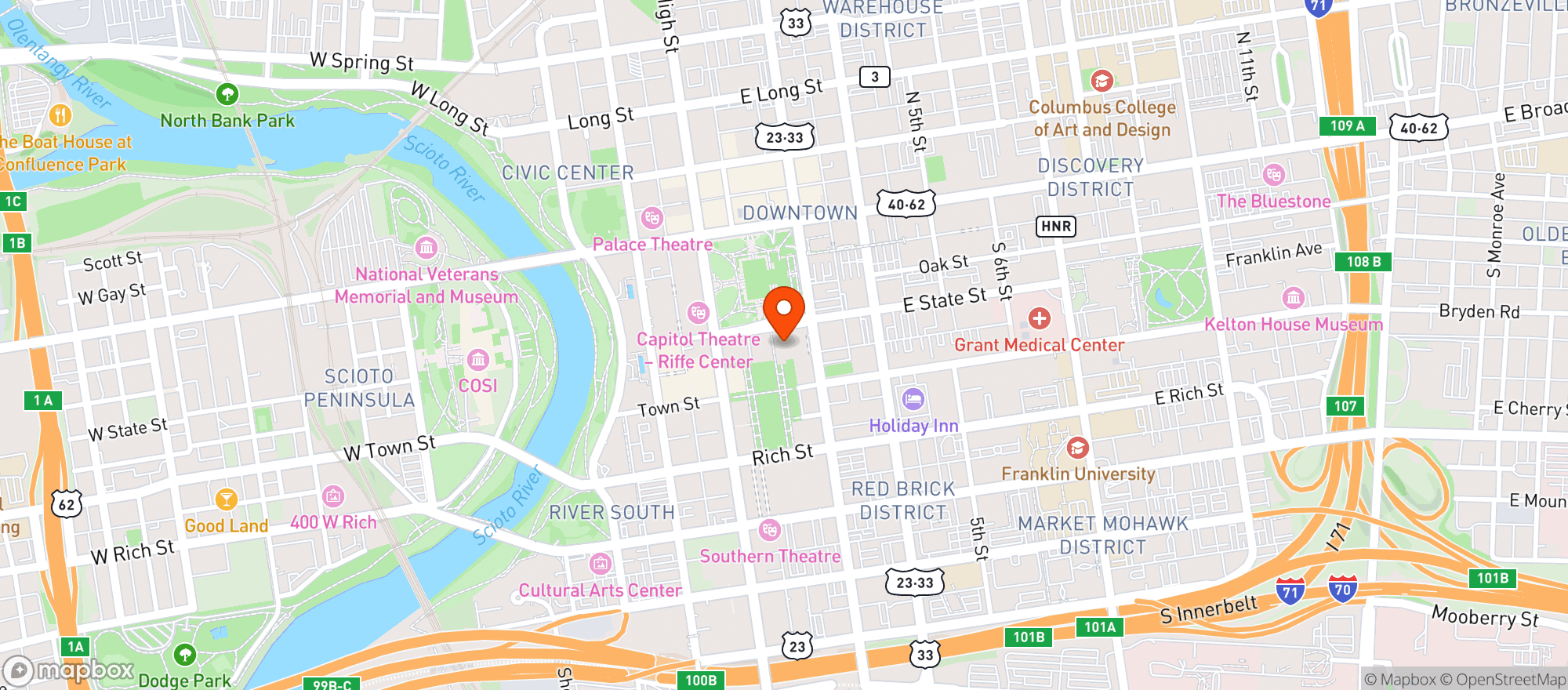 Map showing Market 65