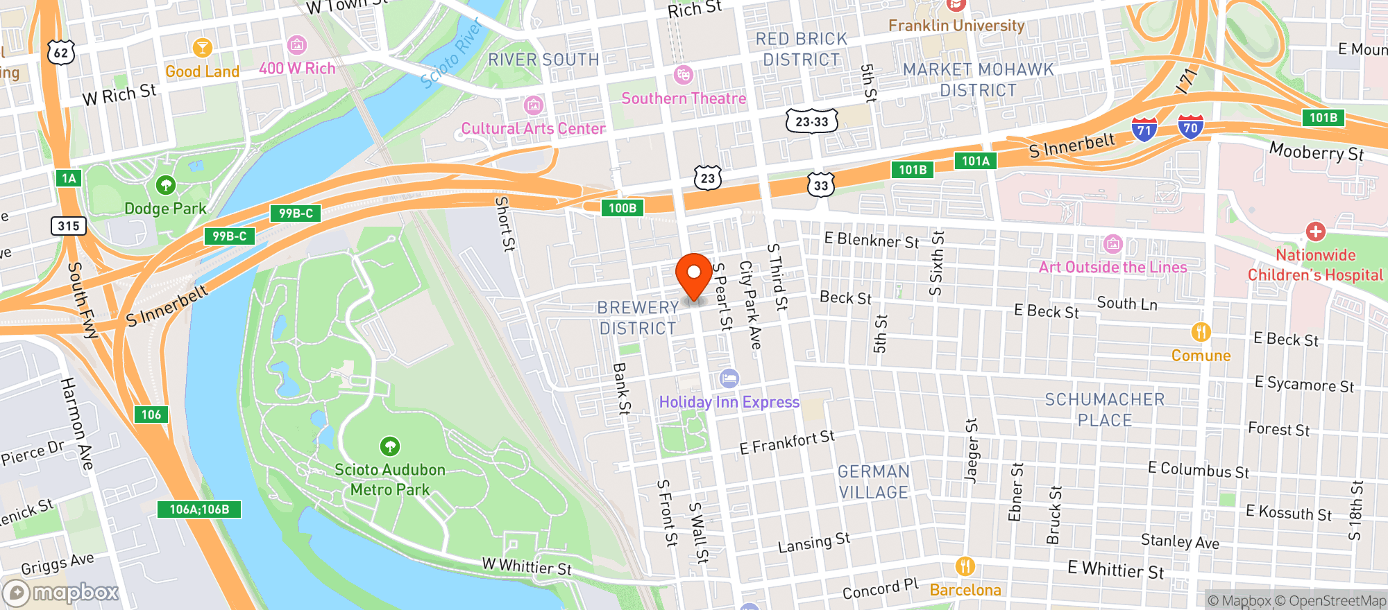 Map showing High Beck Corner Tavern