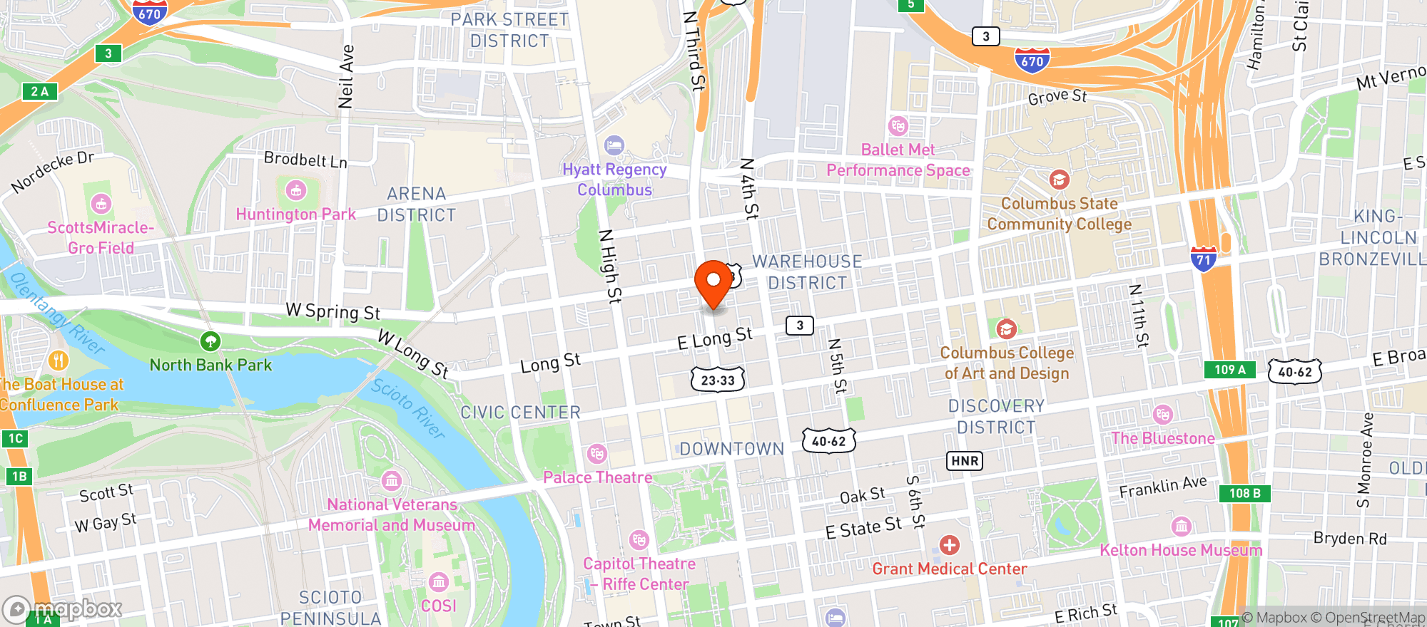 Map showing Cure Coffee & Cocktails
