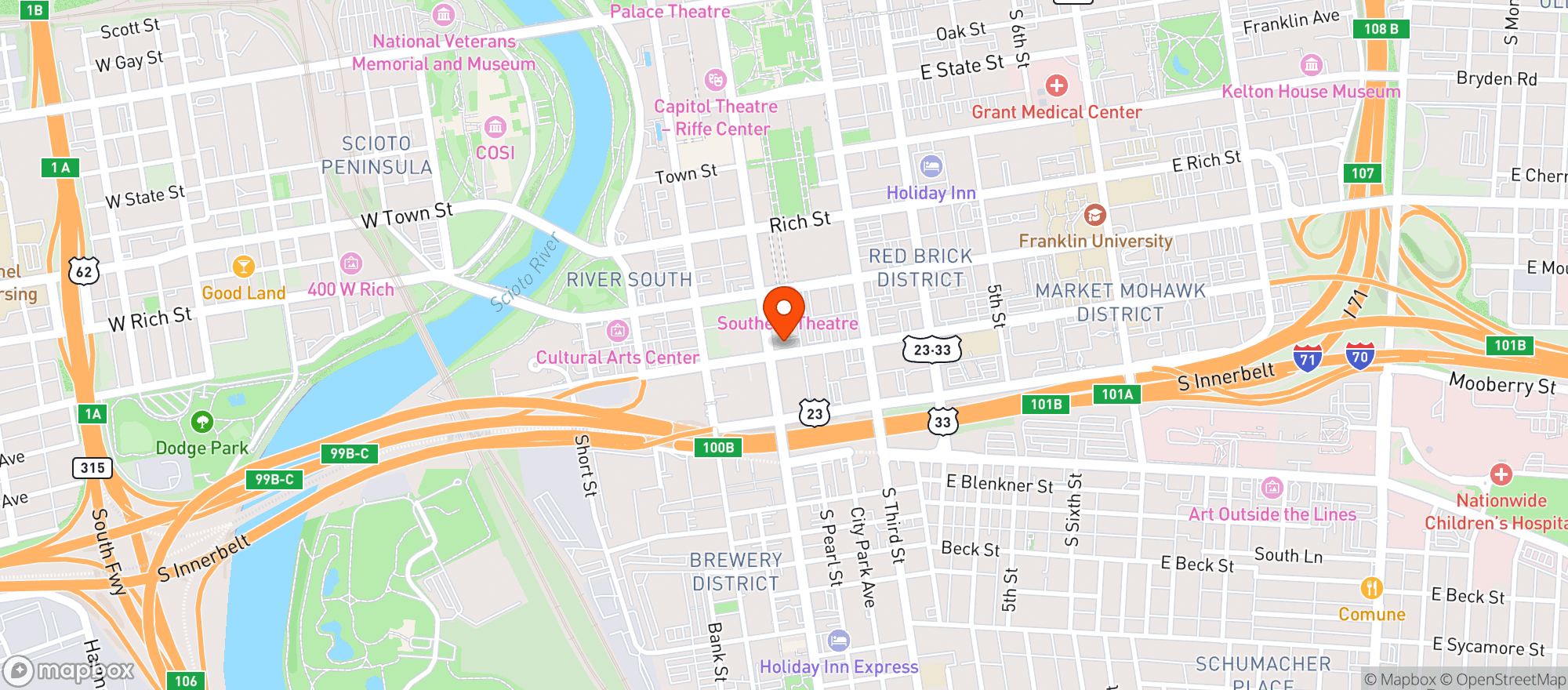Map showing Dempseys Restaurant