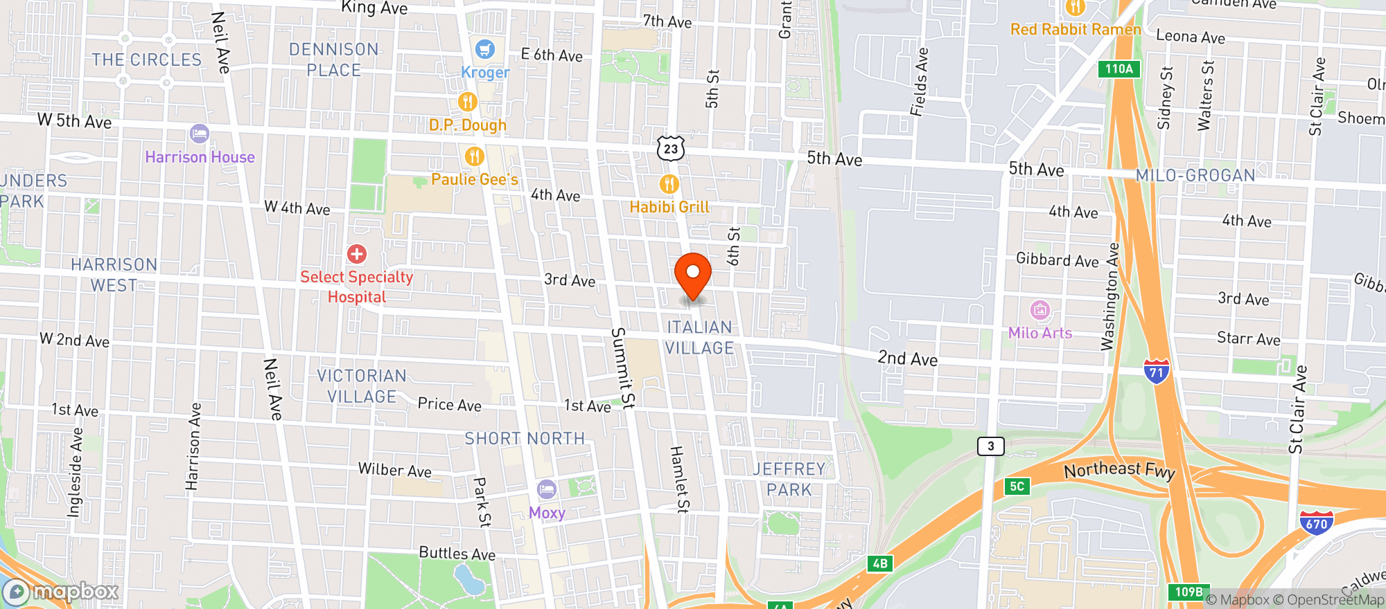 Map showing The Go Go