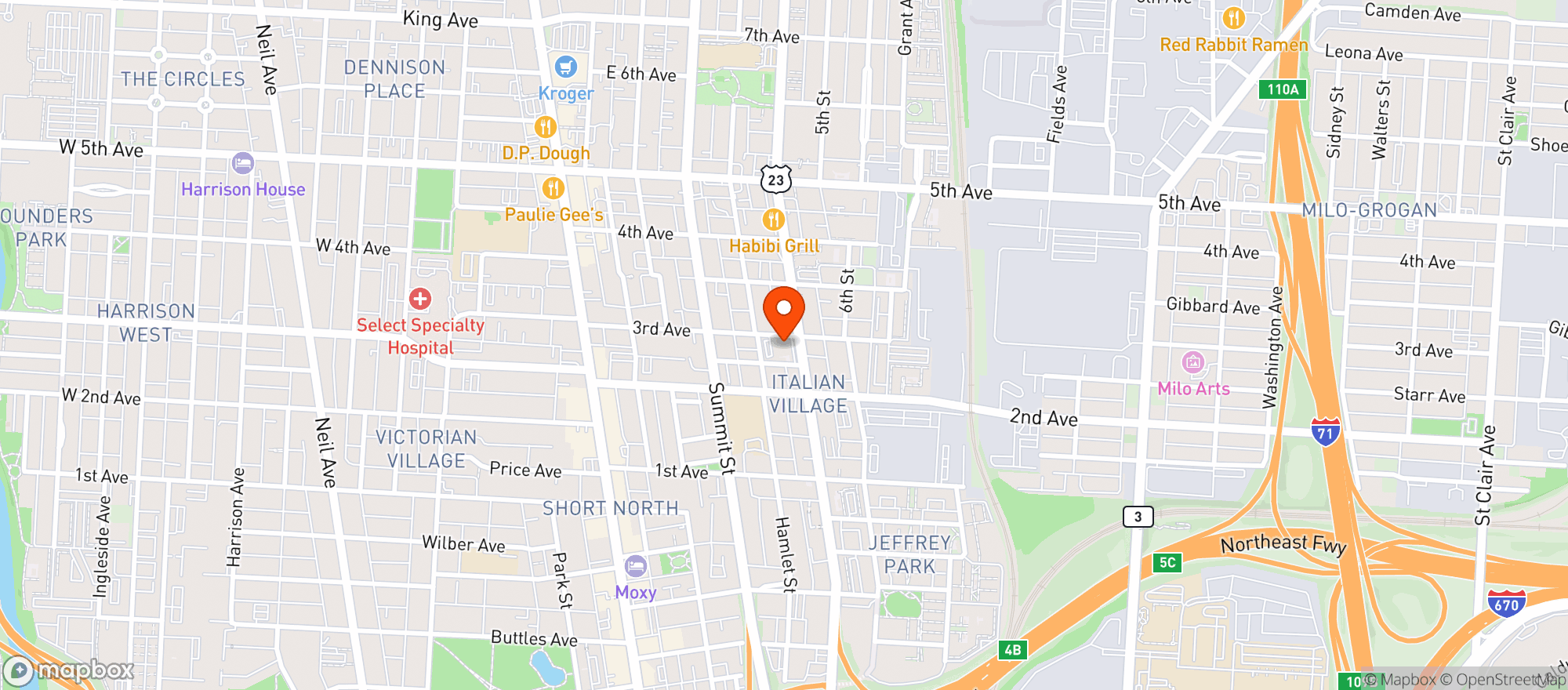 Map showing Royal Rhino