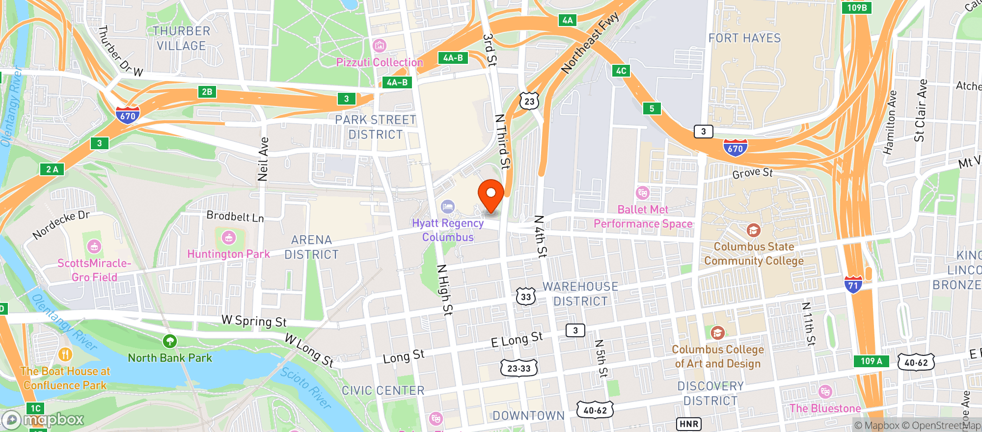 Map showing Drury Inn