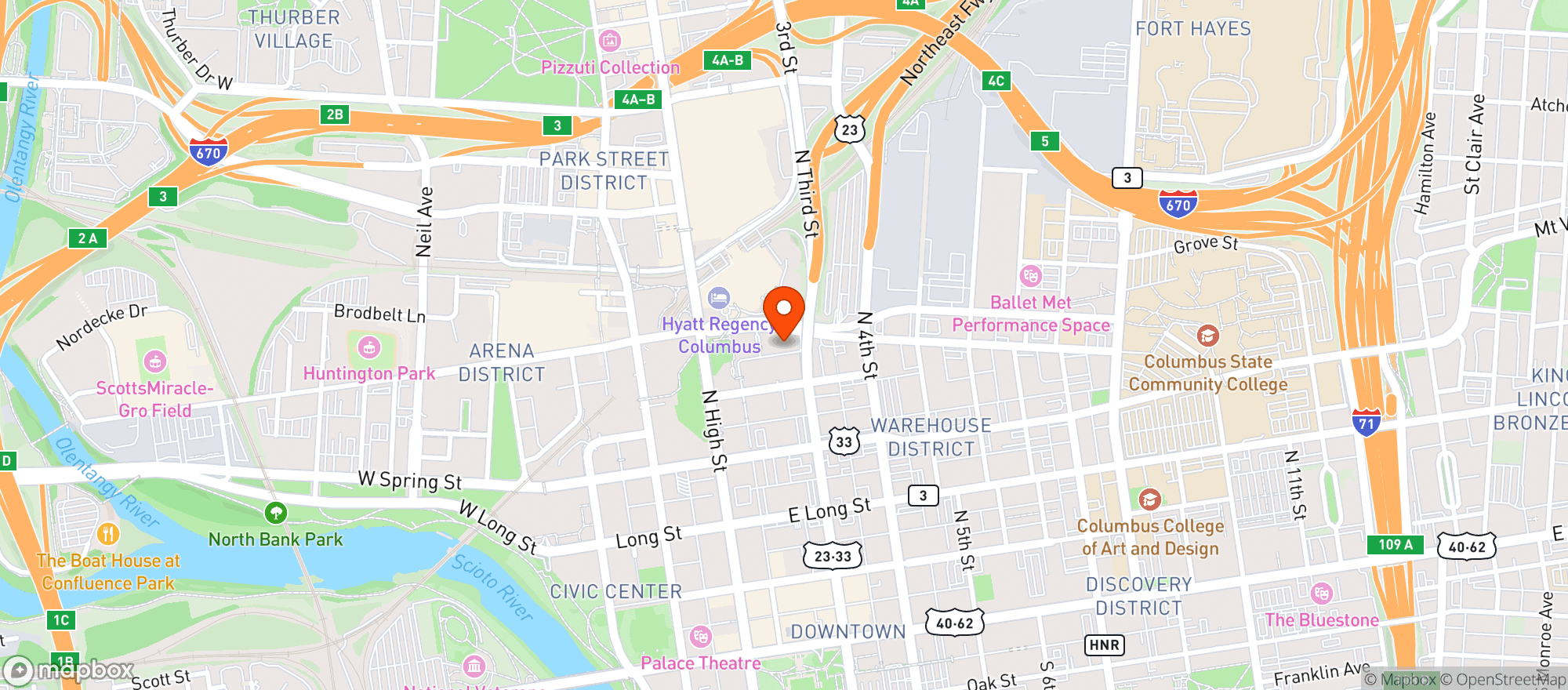 Map showing Cental Market House