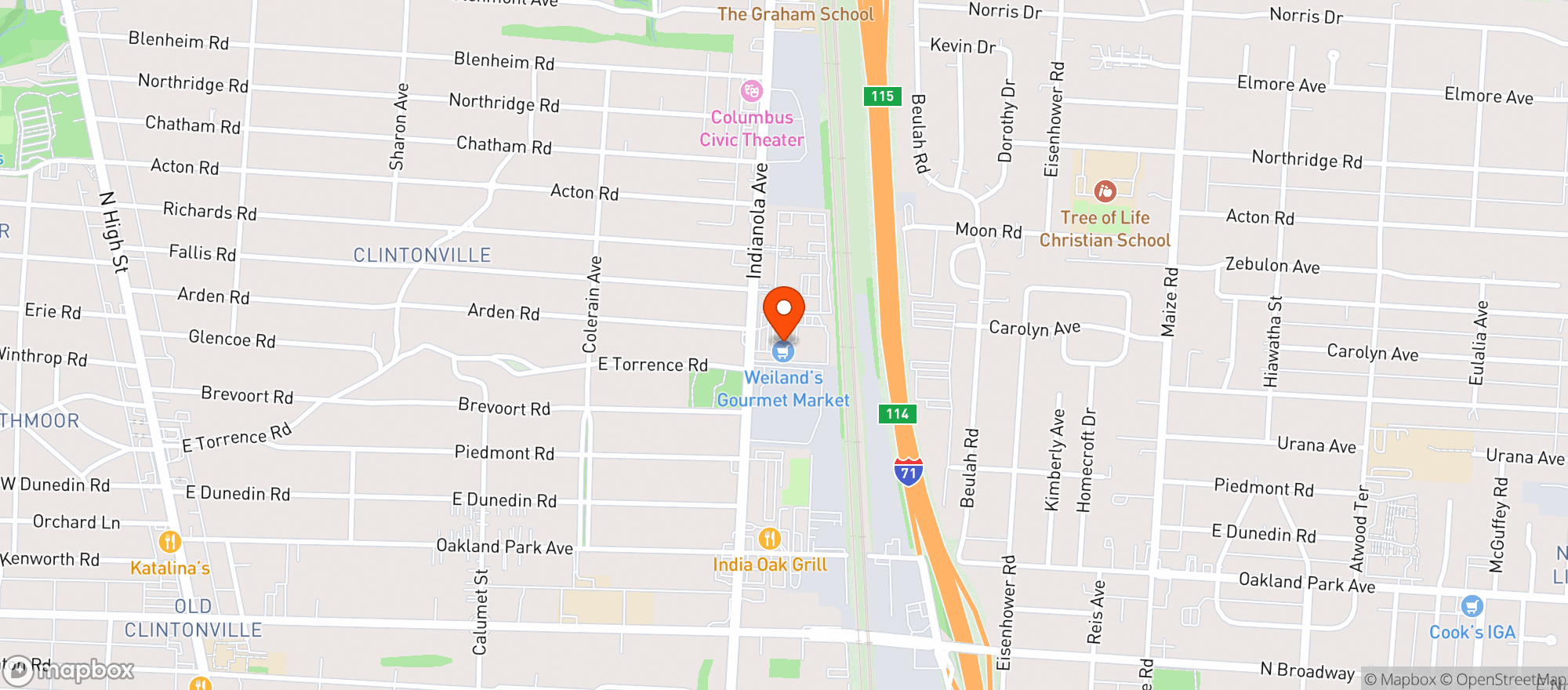 Map showing Union Market
