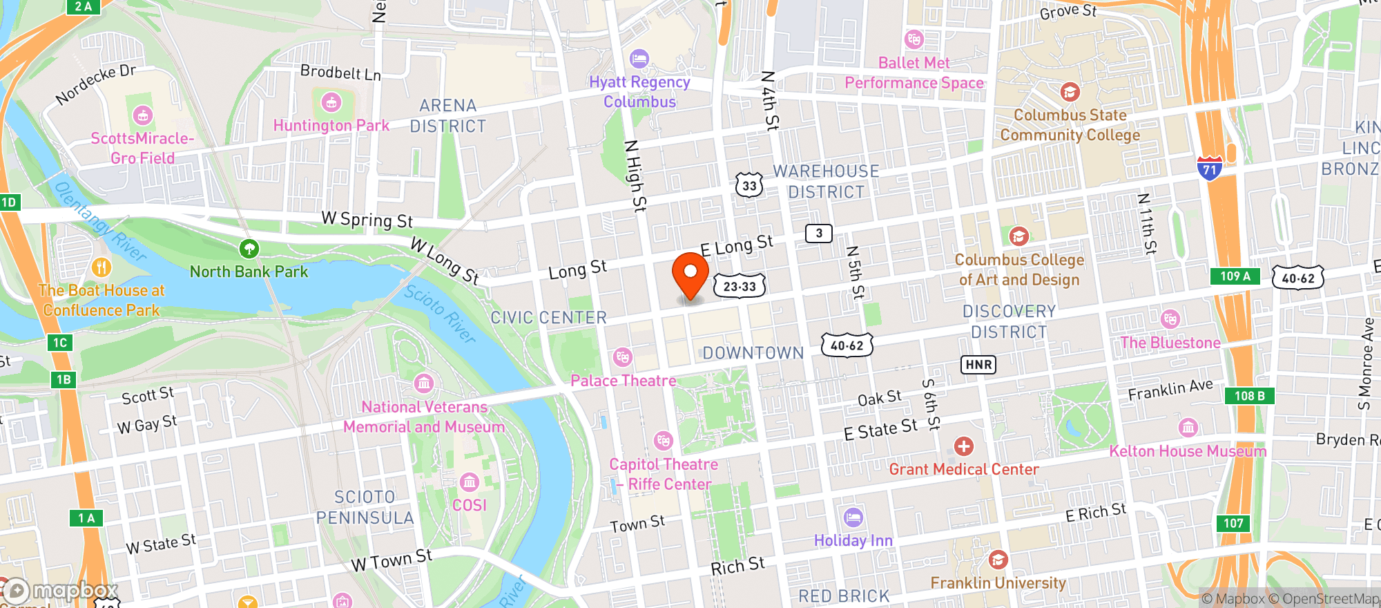 Map showing Buckeye Bourbon House